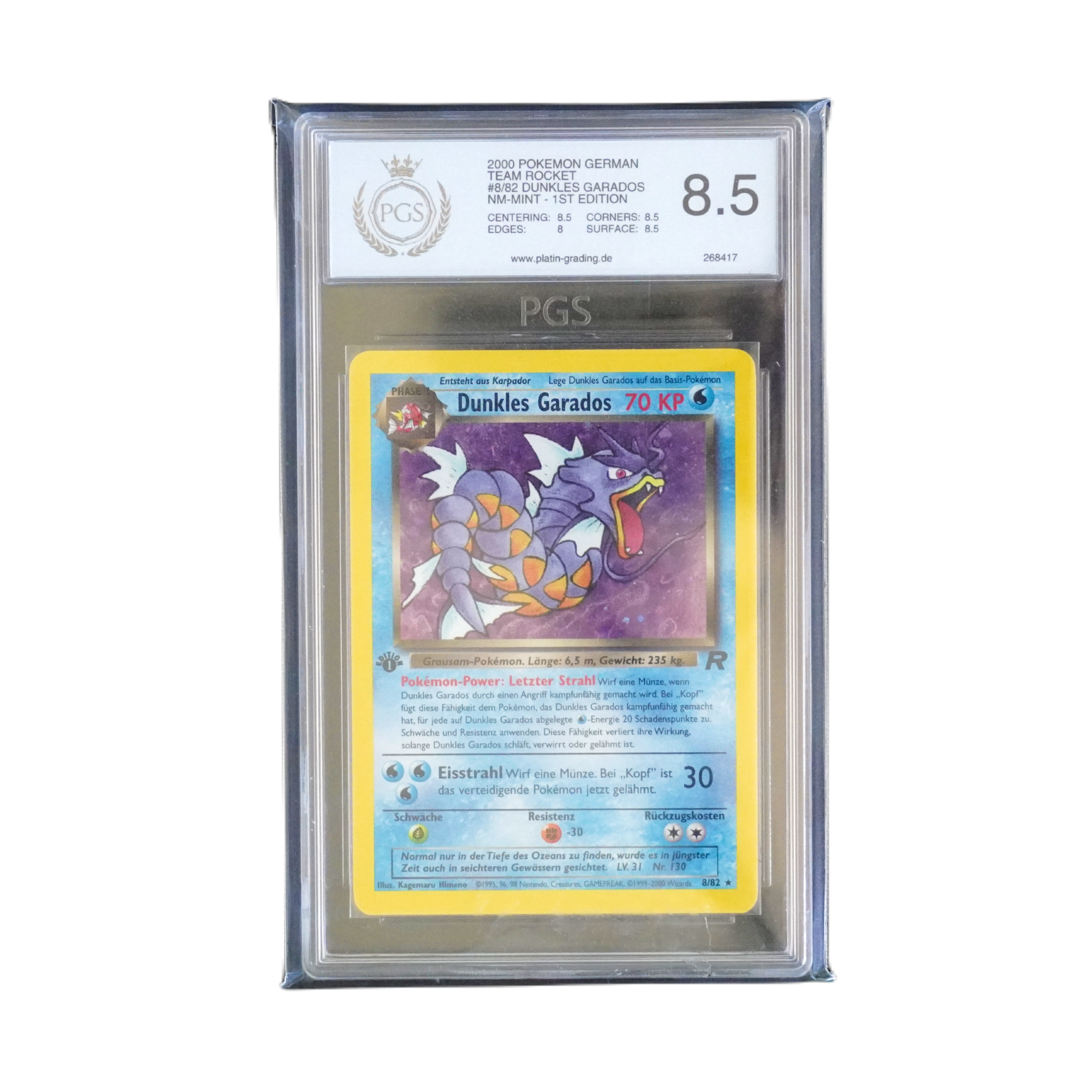 Dunkles Garados Team Rocket 1. Edition 2000 PGS8.5