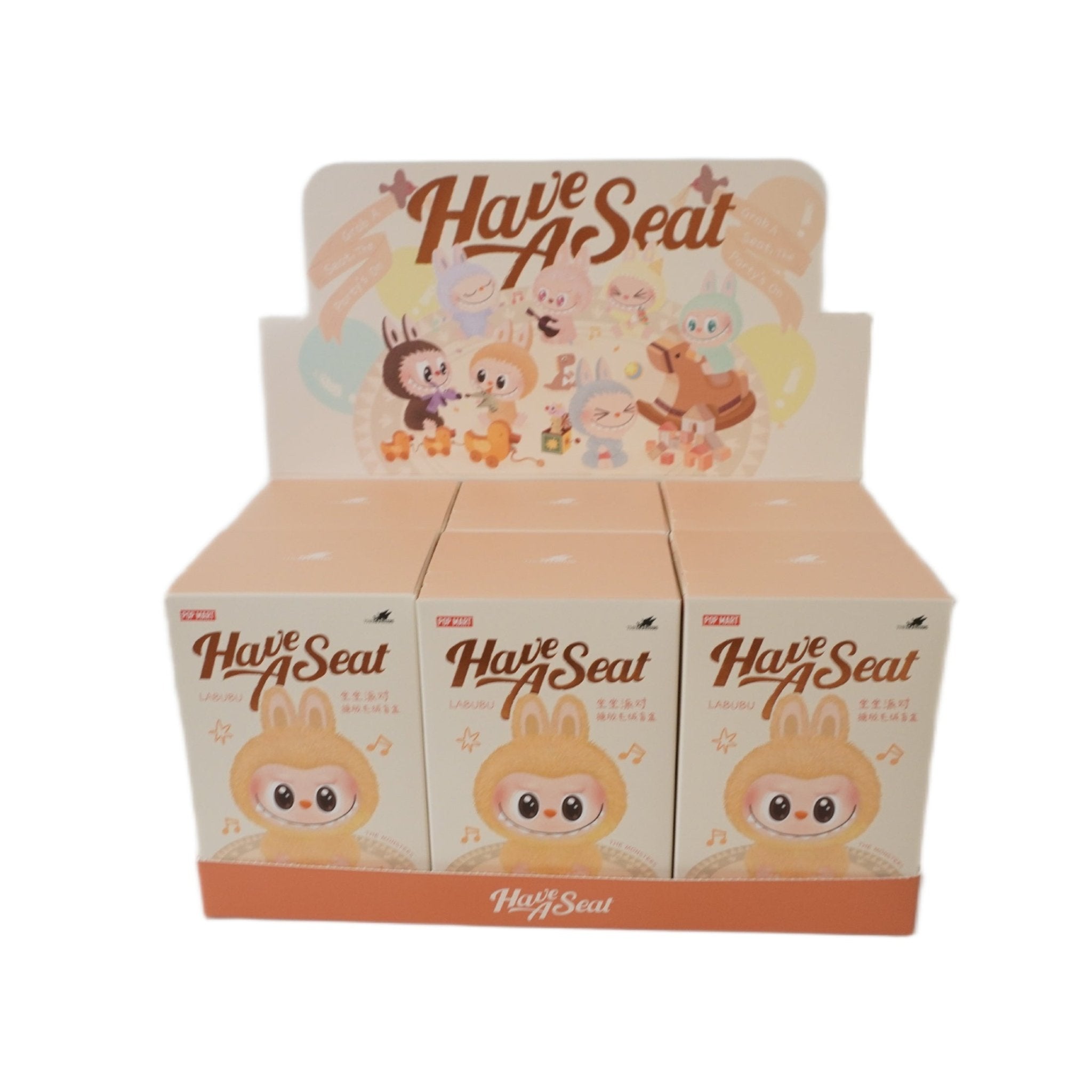 Pop Mart Labubu The Monsters Have a Seat Vinyl Plush Mystery Box Vorderseite – exklusive Labubu Sammelfigur im Sitz-Design kaufen bei Habibicards