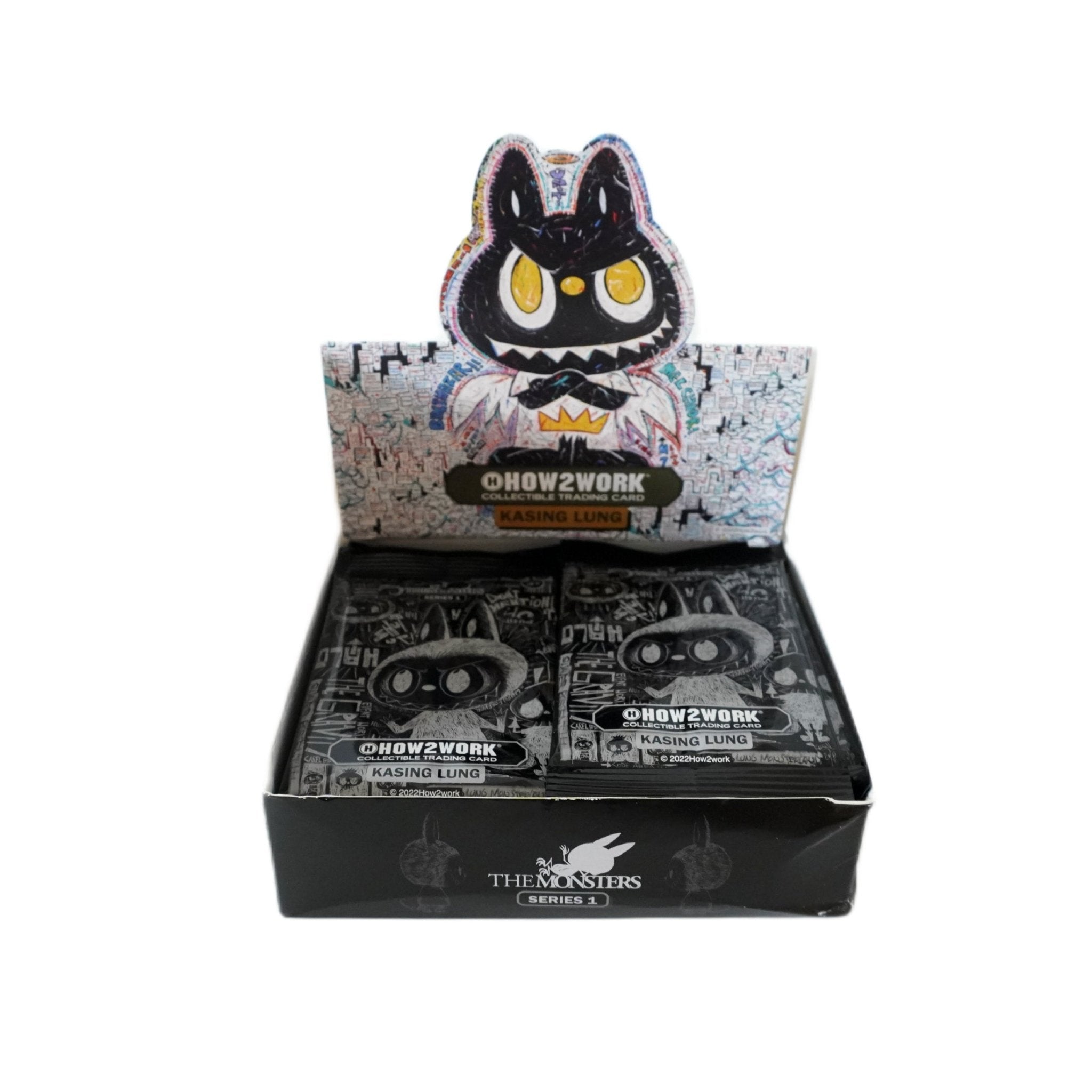 HOW2WORK The Monster Series 1 Trading Cards 1st Edition Display Box linke Seite – Sammlerkarten im Collectable Monster Style, Display-Ansicht kaufen bei Habibicards