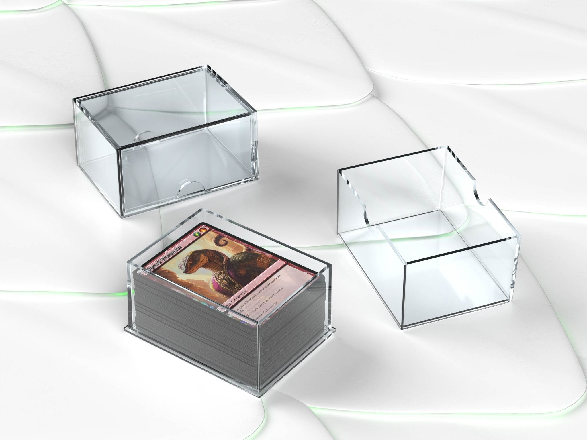 Kobra Collect 2-Pieces Storage Box 100 Vorderseite – stabile Aufbewahrungsbox für 100 Sammelkarten, Trading Cards, Pokémon, Yu-Gi-Oh!, One Piece und Sportkarten, zweigeteilte Kartenbox kaufen bei Habibicards