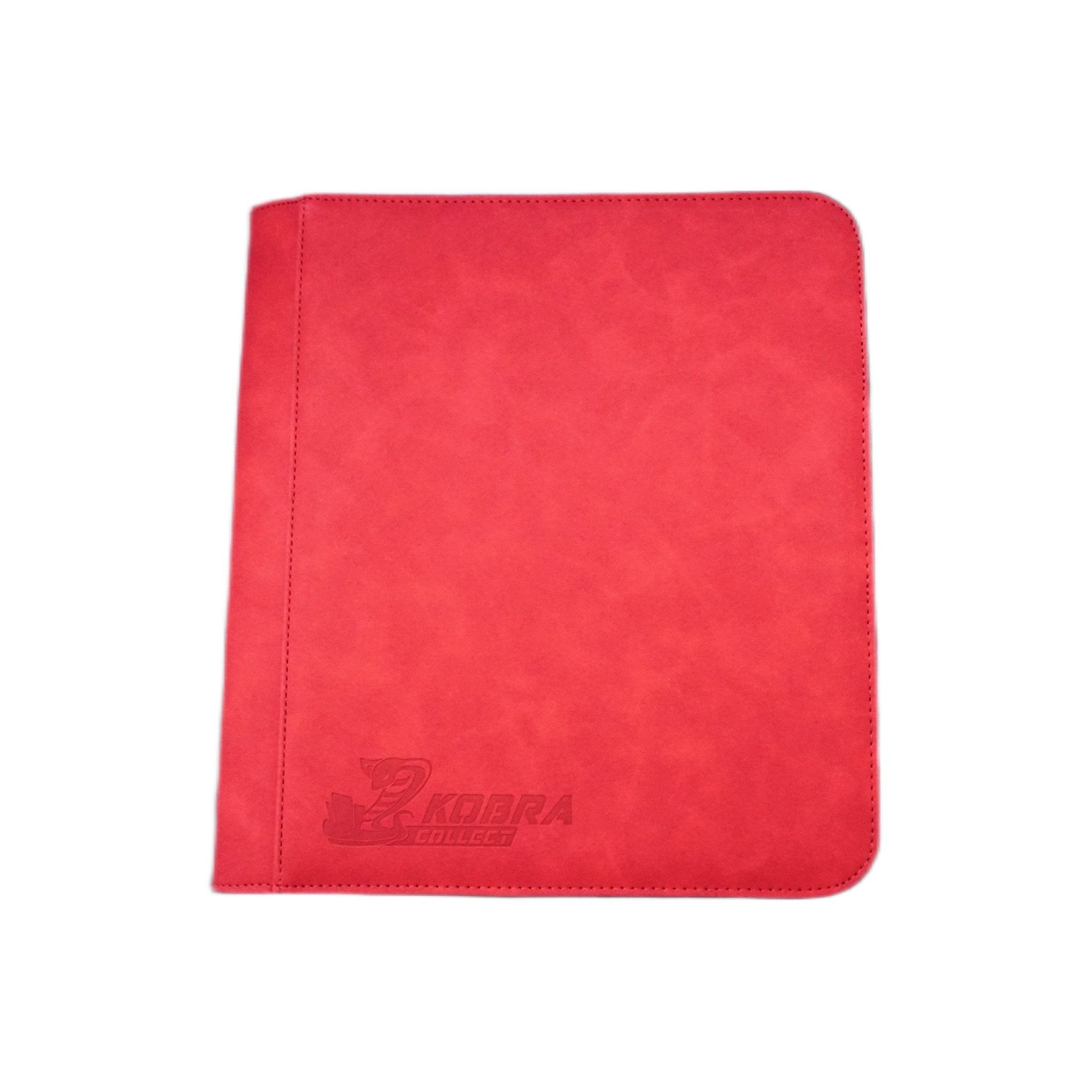 Kobra Collect 9-Pocket Premium Collectors Album mit Reißverschluss Rot Seitenansicht – stabiles Premium Kartenalbum | schützt & organisiert Sammelkarten wie Pokémon, Yu-Gi-Oh!, One Piece & Sportkarten | langlebige Verarbeitung