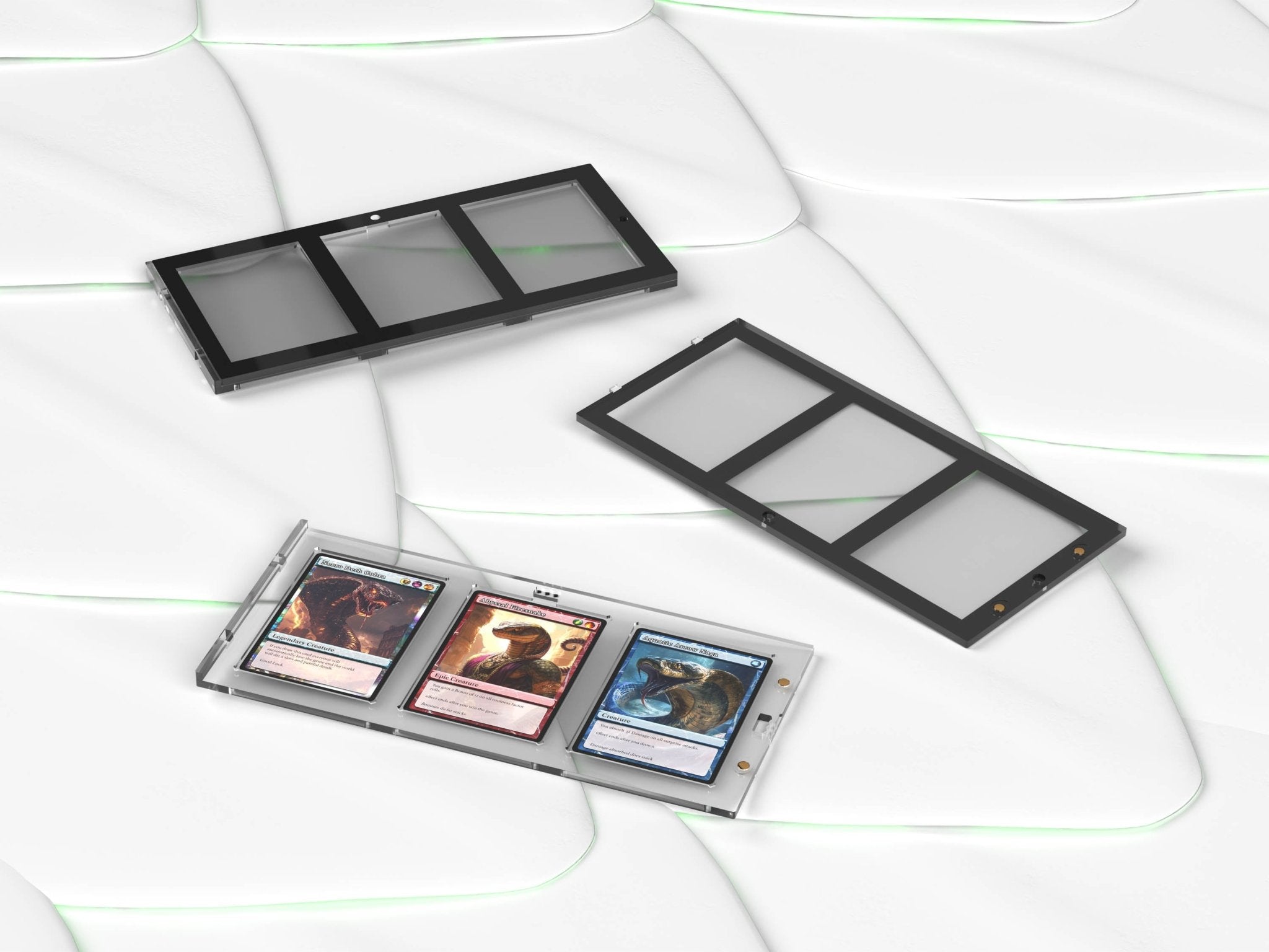 Kobra Collect Acryl 3 Card Magnetic Holder 35pt Vorderseite – UV-geschützter Kartenhalter mit schwarzem Rahmen, hochwertiger Magnet Holder für Pokémon, Basketball, Football, Baseball und TCG Sammelkarten kaufen bei Habibicards