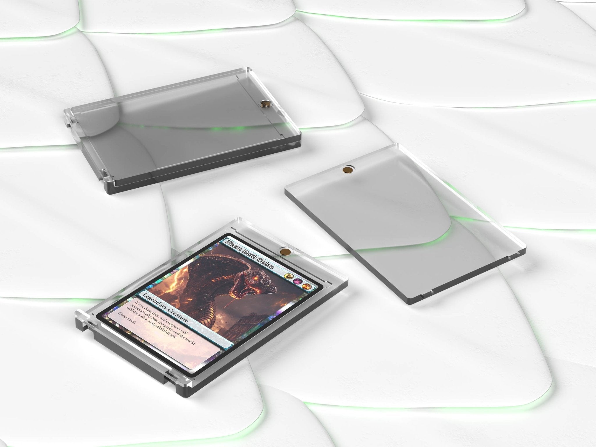 Kobra Collect Acryl Magnetic Holder 35pt Vorderseite – transparenter 1 Card Kartenhalter mit UV-Schutz, Magnetverschluss und klarer Sicht für Pokémon, Panini, Topps & Sportkarten kaufen bei Habibicards
