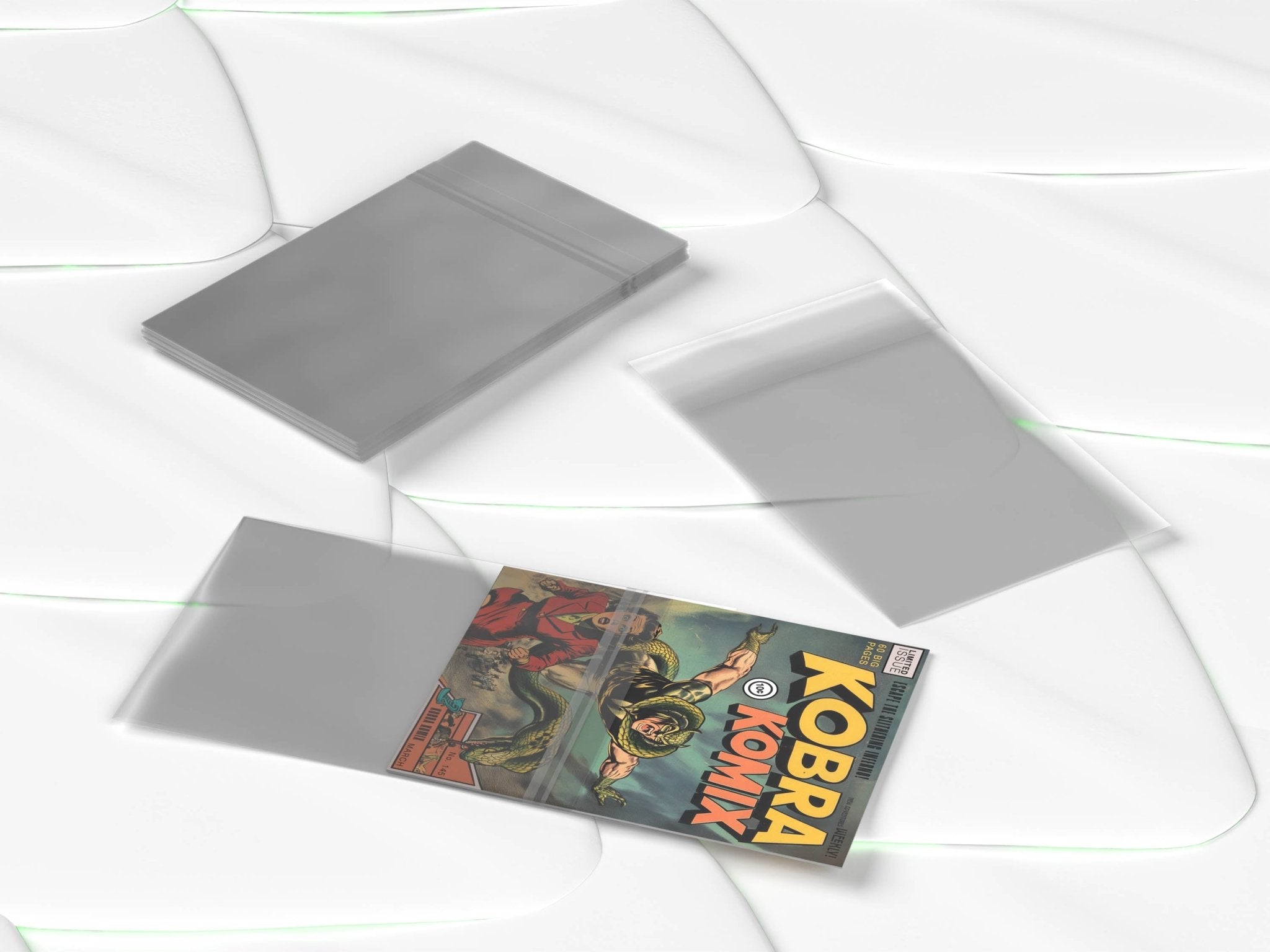 Kobra Collect Comic Book Bags Current Size 100 Stück Vorderseite – transparente Comic Schutzhüllen im Current Size Standardformat, stabile Poly Bags für Marvel & DC Comics, offizielles Sammler Zubehör kaufen bei Habibicards