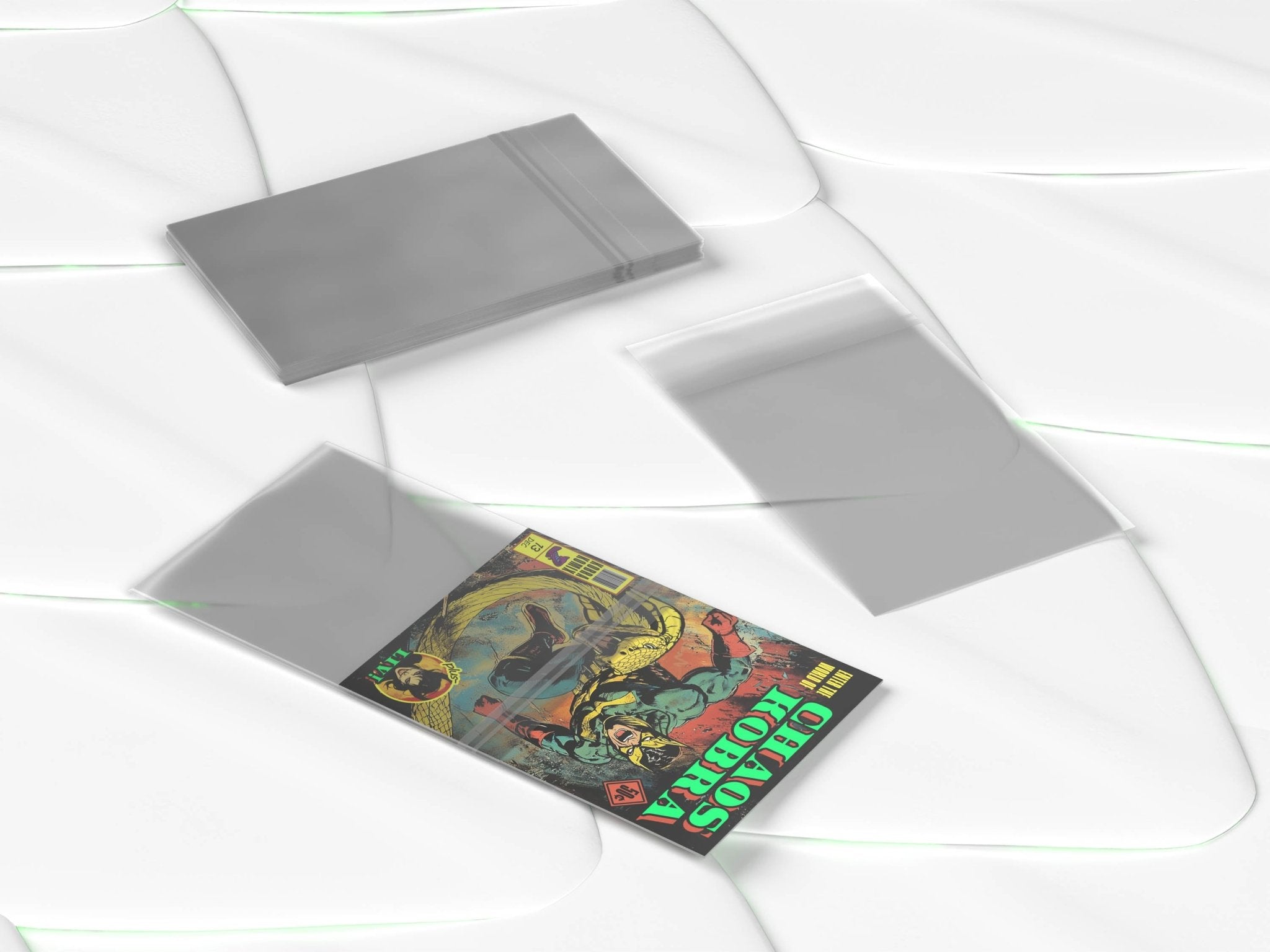 Kobra Collect Comic Book Bags Golden Size 100 Stück Vorderseite – stabile Comic Schutzhüllen im Golden Size Format, Poly Bags für große Marvel & DC Comics, offizielles Zubehör für Sammler kaufen bei Habibicards