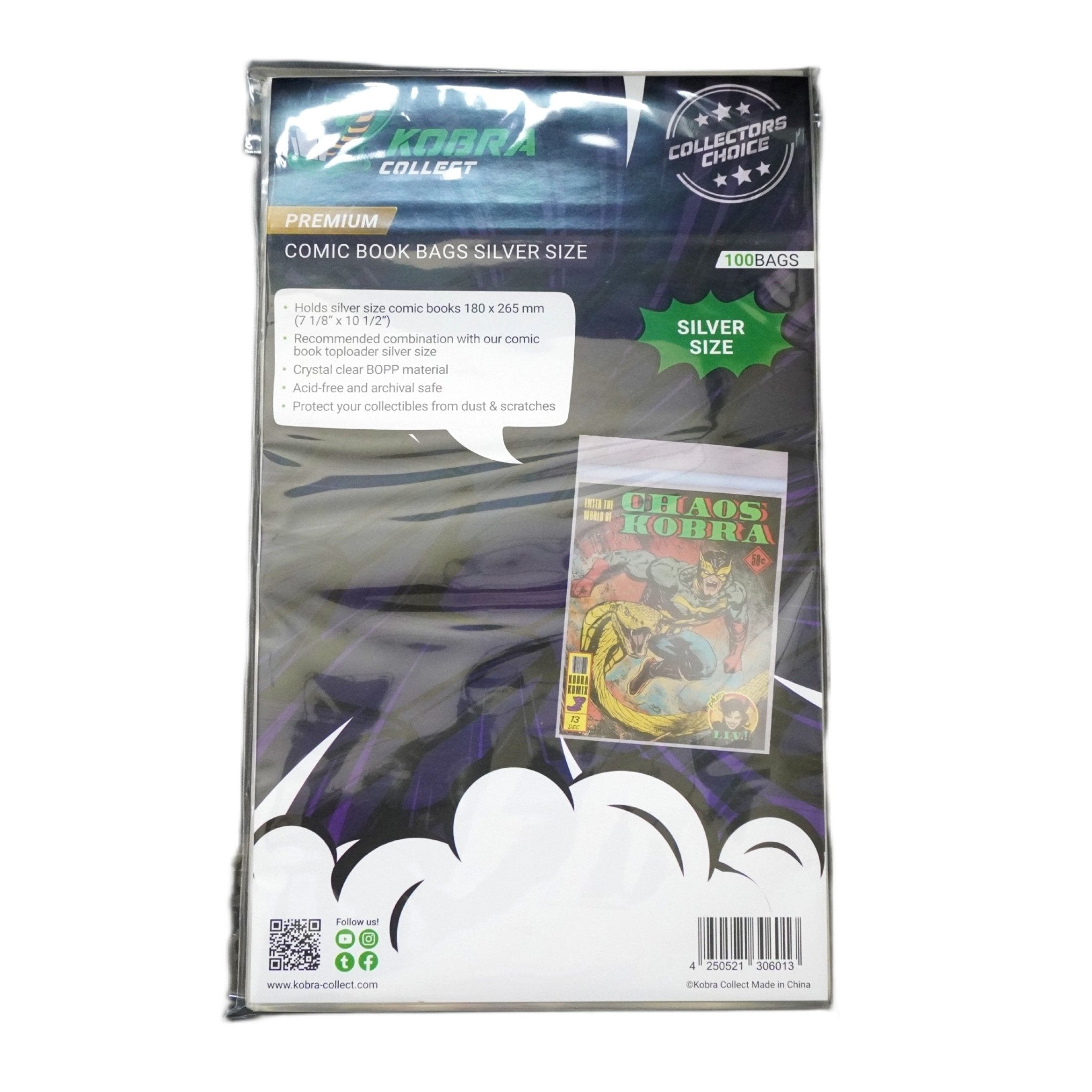 Kobra Collect Comic Book Bags Silver Size 100Stk – bei Habibicards kaufen