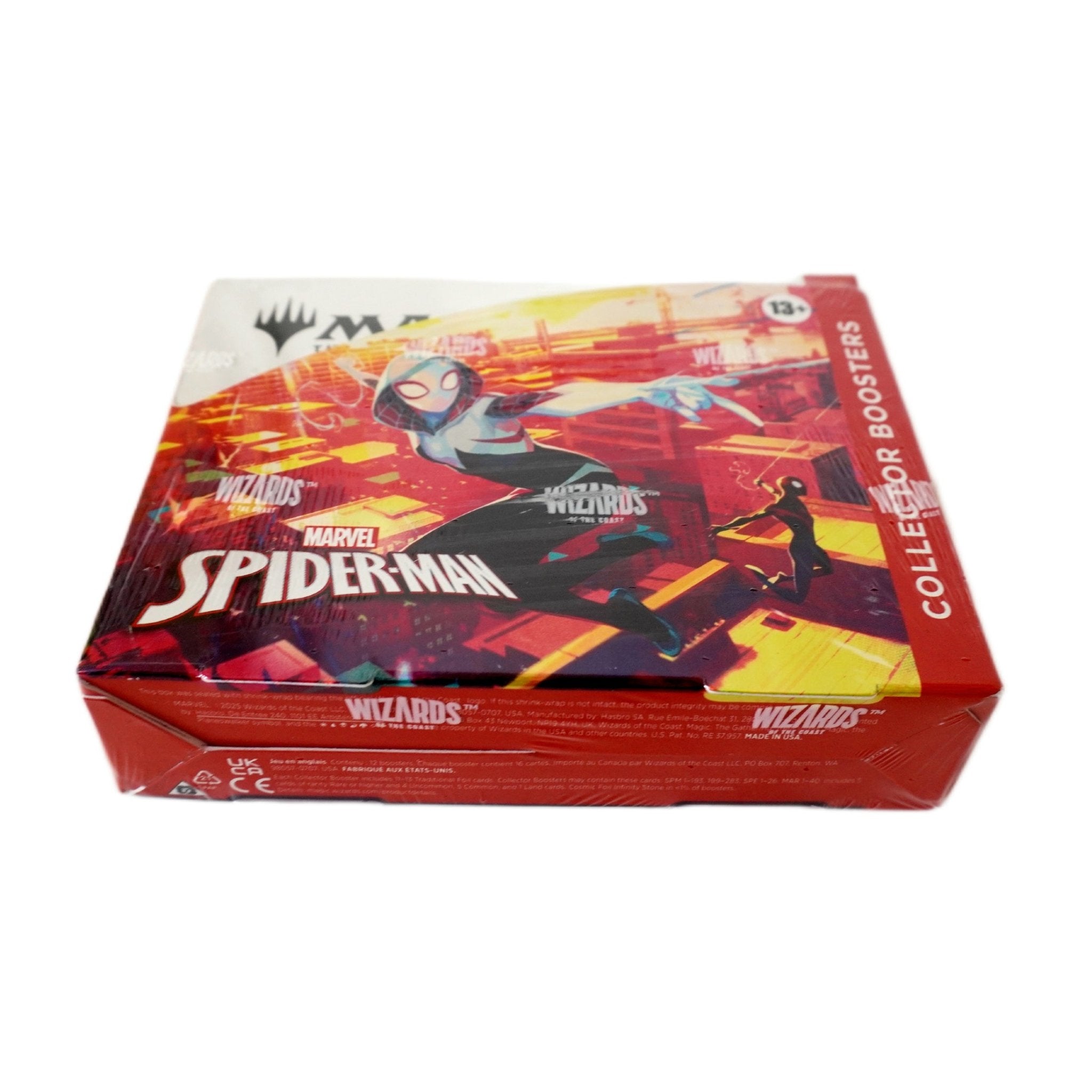 Rechte Seitenansicht MtG Marvel’s Spider-Man Collector Booster Display – limitiertes TCG Display Englisch bei Habibicards