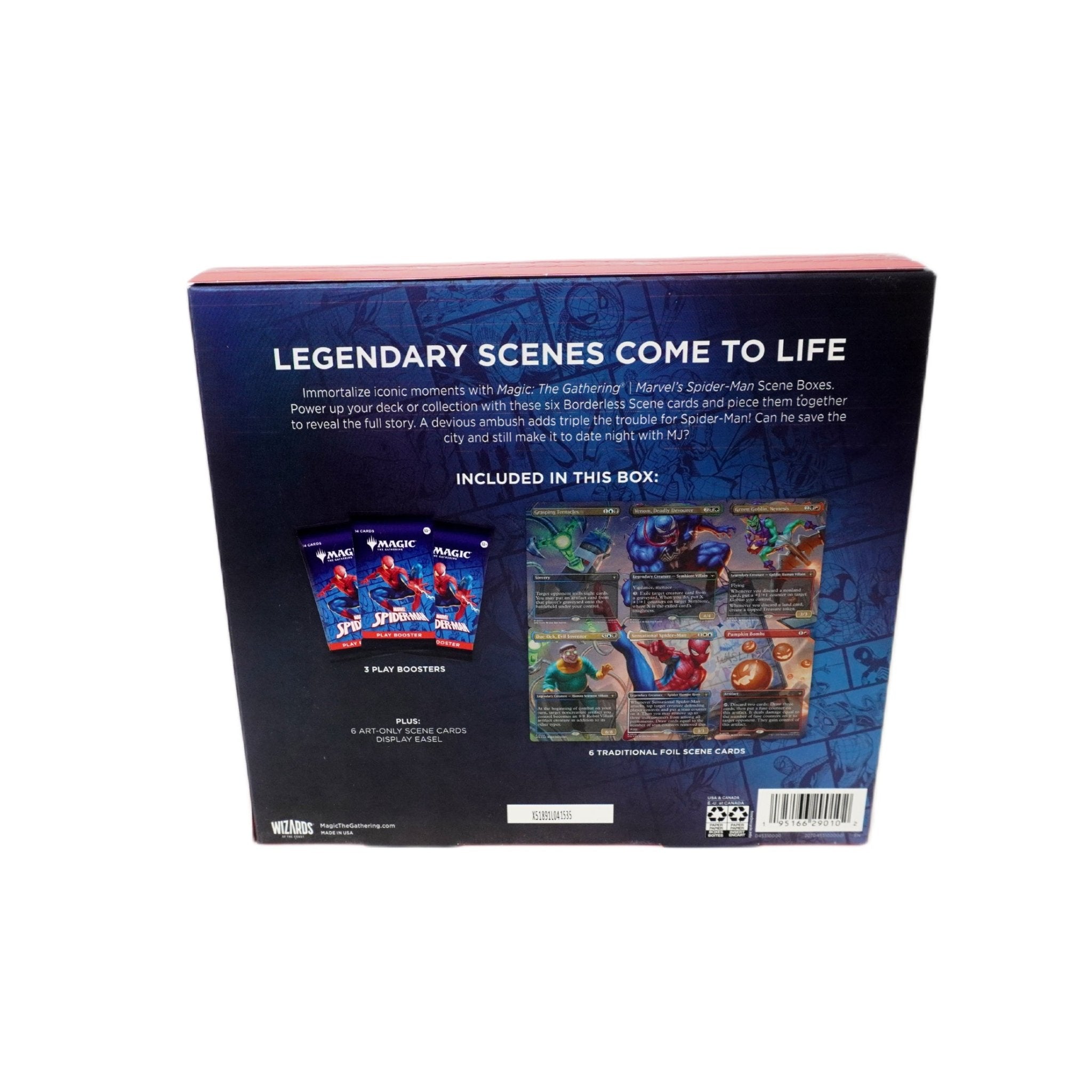Rückseite Magic The Gathering Marvel’s Spider-Man Scene Box 2025 – Original Marvel x MTG Collectors Box bei Habibicards kaufen