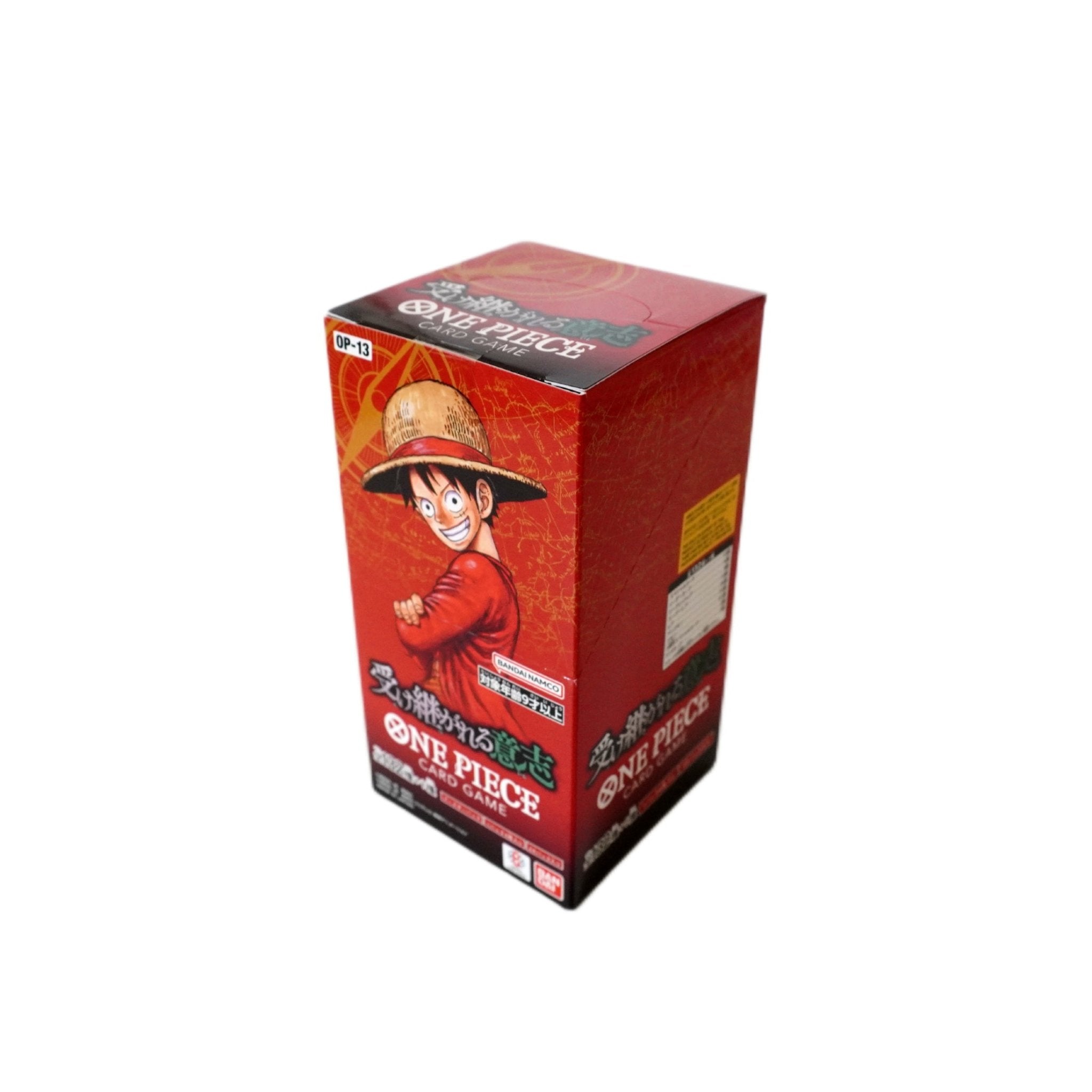 Seitenansicht One Piece OP-13 Booster Display JP – offizielles japanisches TCG Display bei Habibicards