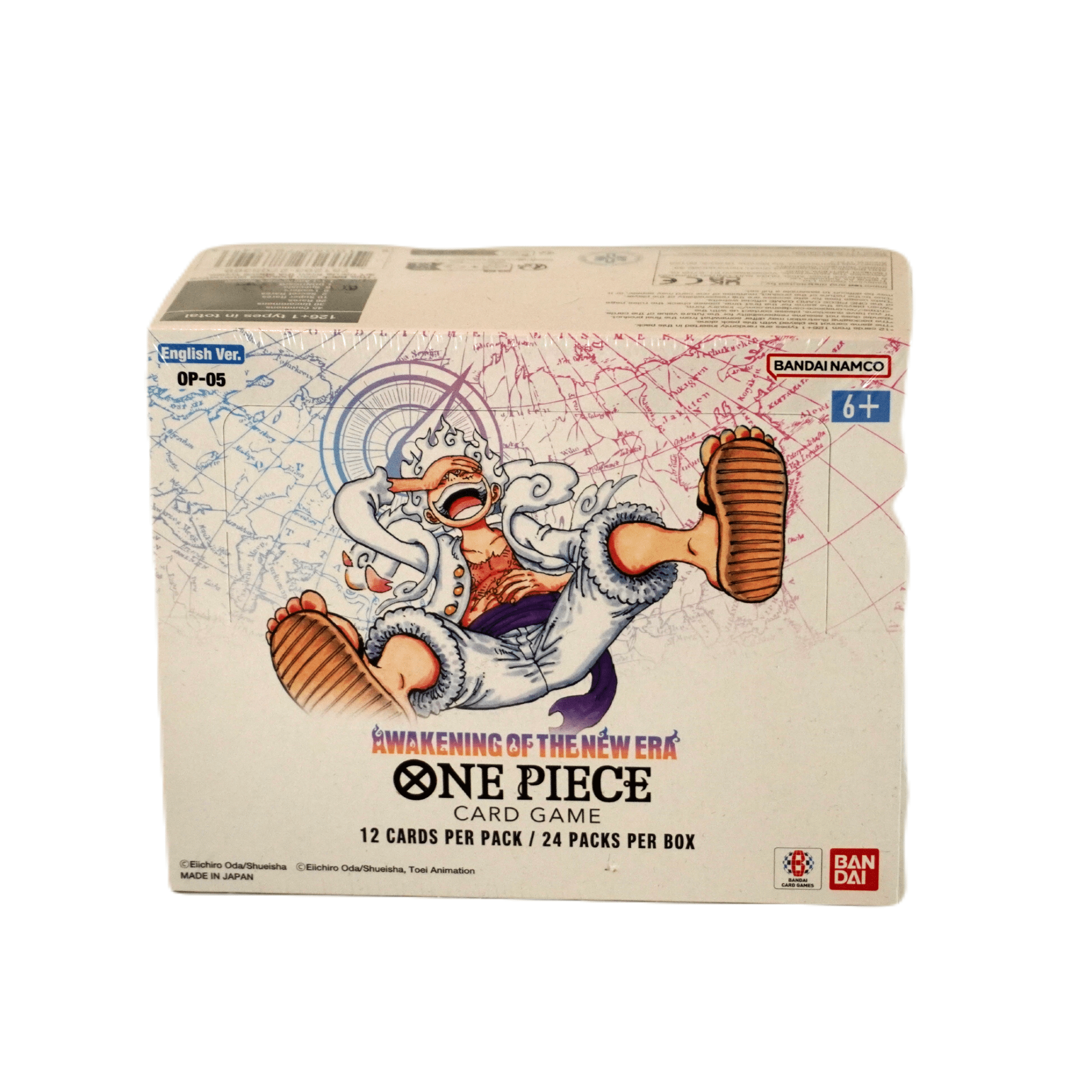 One Piece OP05 Display Vorderseite – englische Boosterbox mit 24 Packs, Chance auf Manga Rare Luffy, exklusive One Piece TCG Trading Cards und Premium Sammelkarten kaufen bei Habibicards
