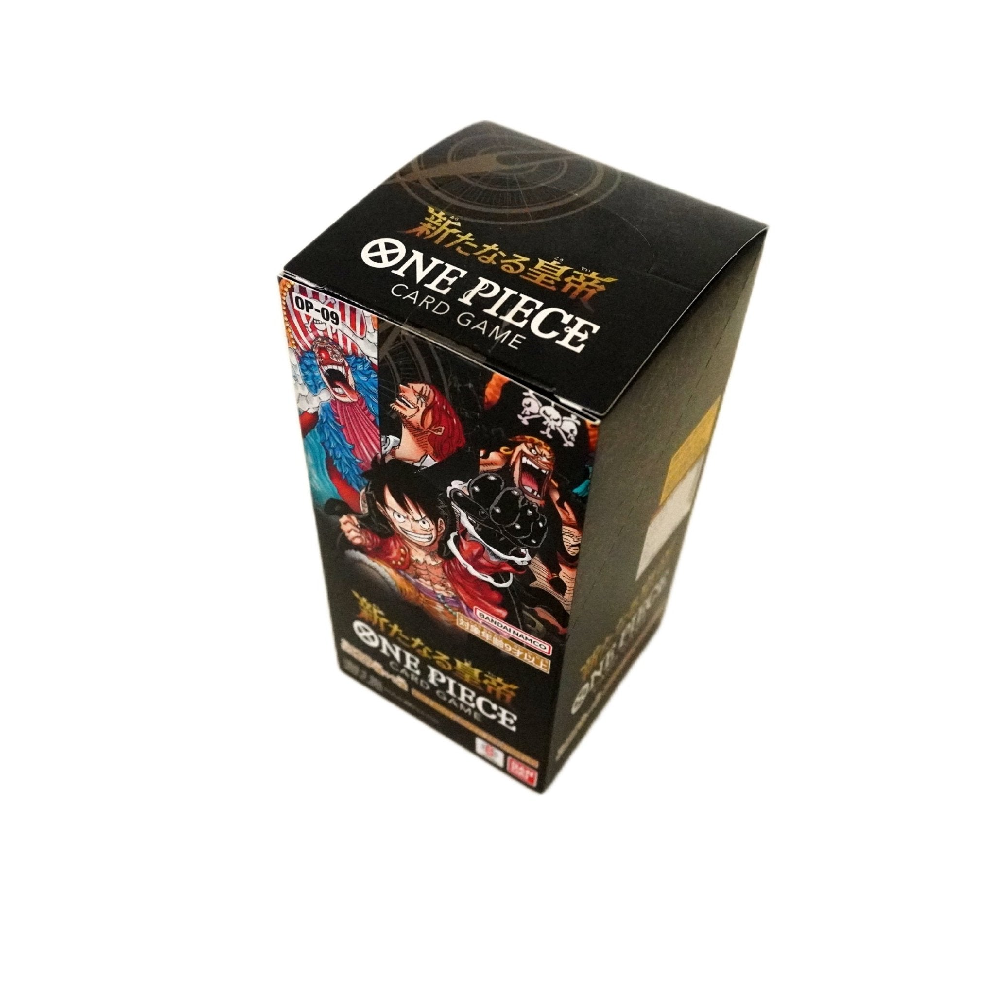 One Piece OP09 Display Rückseite – originale japanische One Piece TCG Boosterbox mit 24 Packs, Sammelkarten und Trading Cards, inklusive Chance auf Goldene Manga Rare Gol D. Roger kaufen bei Habibicards