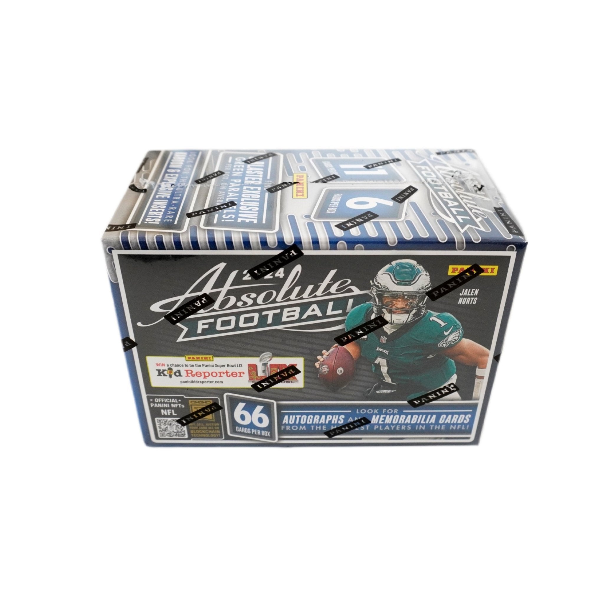 2024 Panini Absolute Football NFL 6-Pack Blaster Box Rückseite – detaillierte Übersicht aller enthaltenen Football Sammelkarten, offizielles Panini Absolute Trading Cards Set 2024 entdecken und online kaufen
