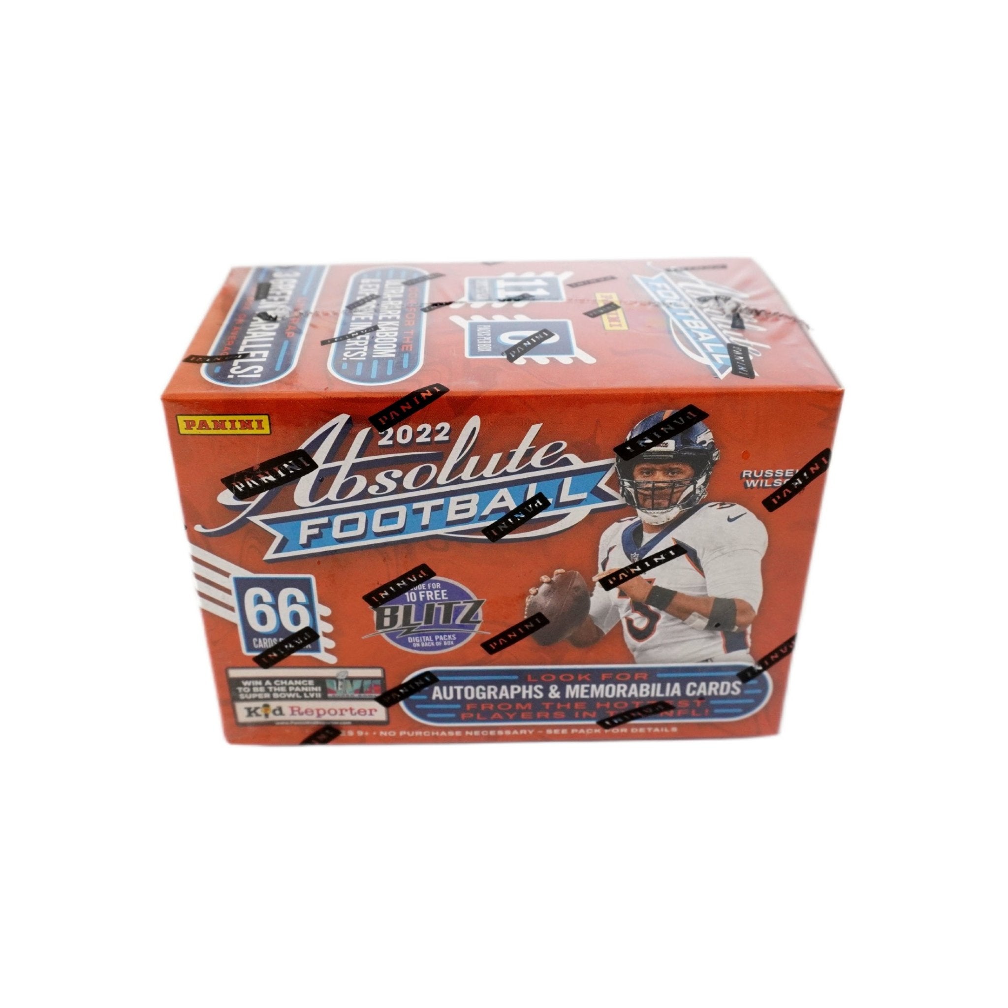2022 Panini Absolute Football Blaster Box Rückseite – detaillierte Übersicht aller enthaltenen NFL Sammelkarten, offizielles Panini Absolute Football Trading Cards Set 2022 entdecken und online kaufen