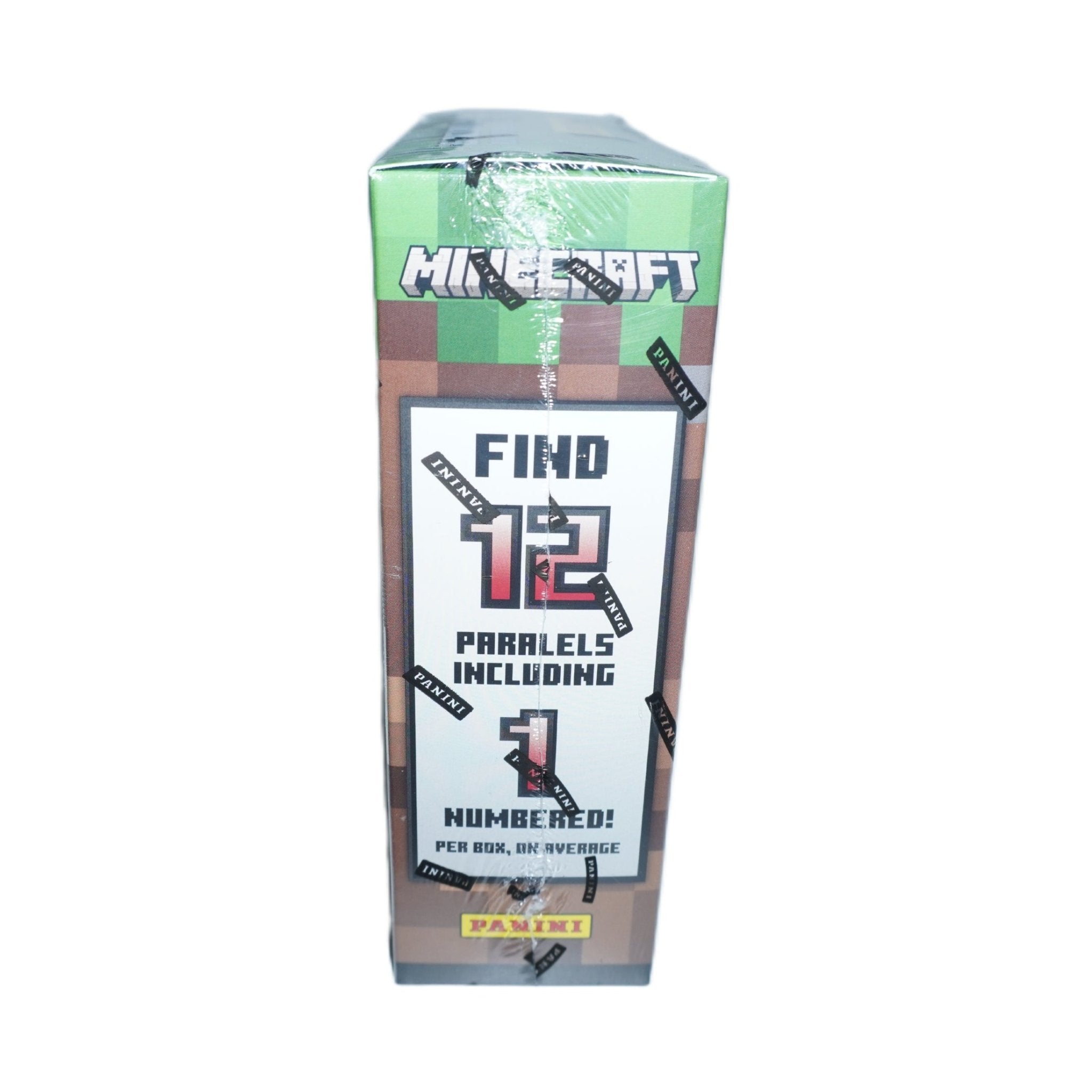 Panini Minecraft Mega Box 2024 rechte Seite – originale Trading Card Mega Box mit 12 Boostern & exklusiven Parallelkarten kaufen bei Habibicards