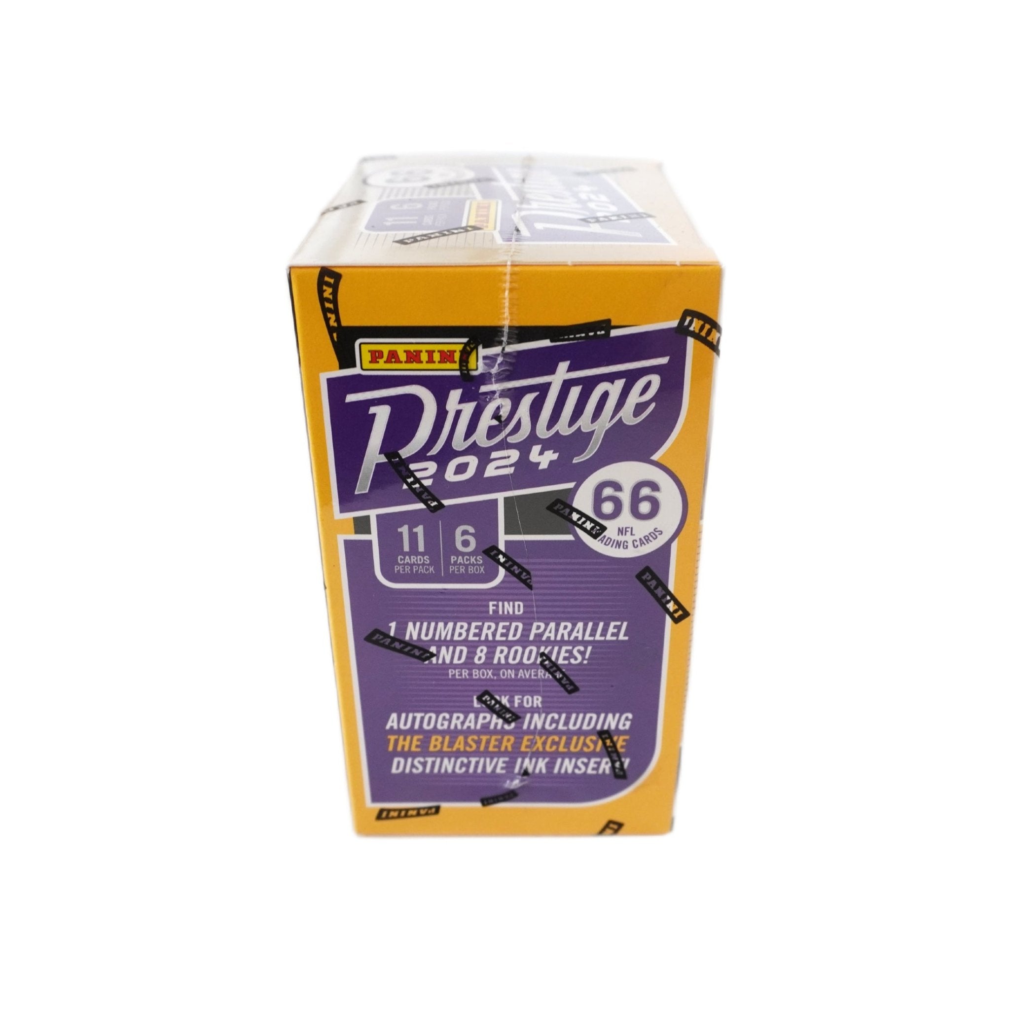 Panini Prestige Football 2024 NFL Blaster Box rechte Seite – originale Football Sammelkarten Box, offizielles Panini Prestige Trading Cards TCG Display 2024 online bestellen