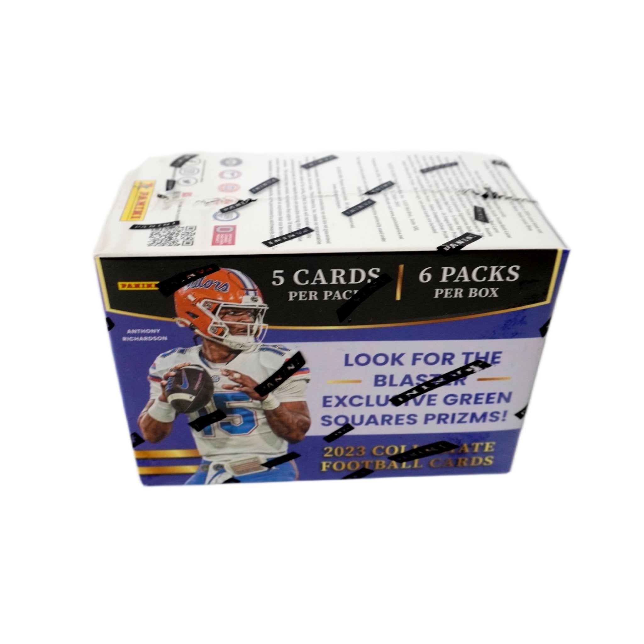 2023 Panini Select Draft Picks Football Hobby Blaster Box Schrägansicht – exklusive Panini NFL Trading Cards Box im 3D-Winkel, offizielles Select Draft Picks TCG Display 2023 mit Green Square Prizms für Sammler online kaufen