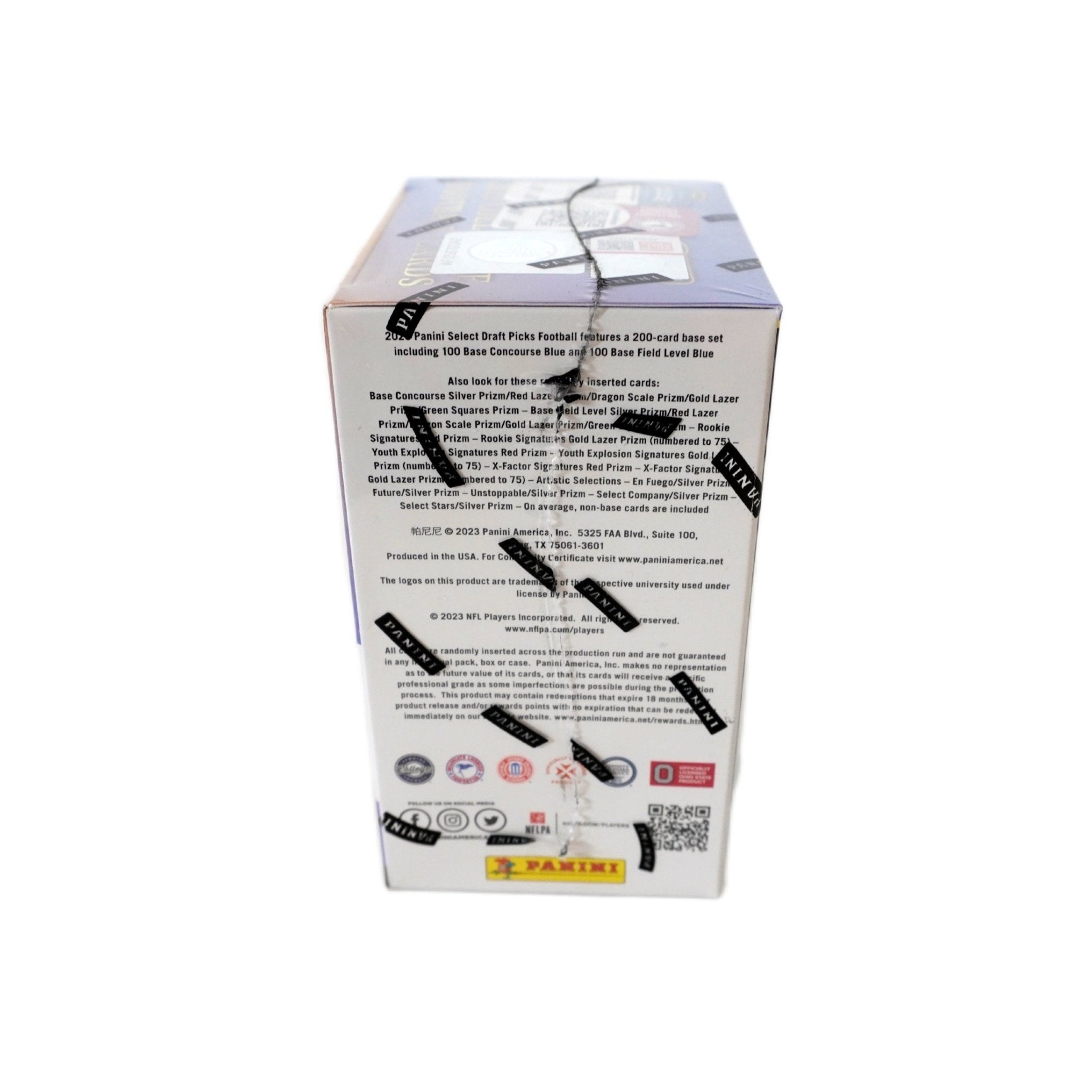 2023 Panini Select Draft Picks Football Hobby Blaster Box rechte Seite – originale Football Sammelkarten Box, offizielles Panini Select Draft Picks Trading Cards TCG Hobby Blaster Display 2023 mit Green Square Prizms online bestellen