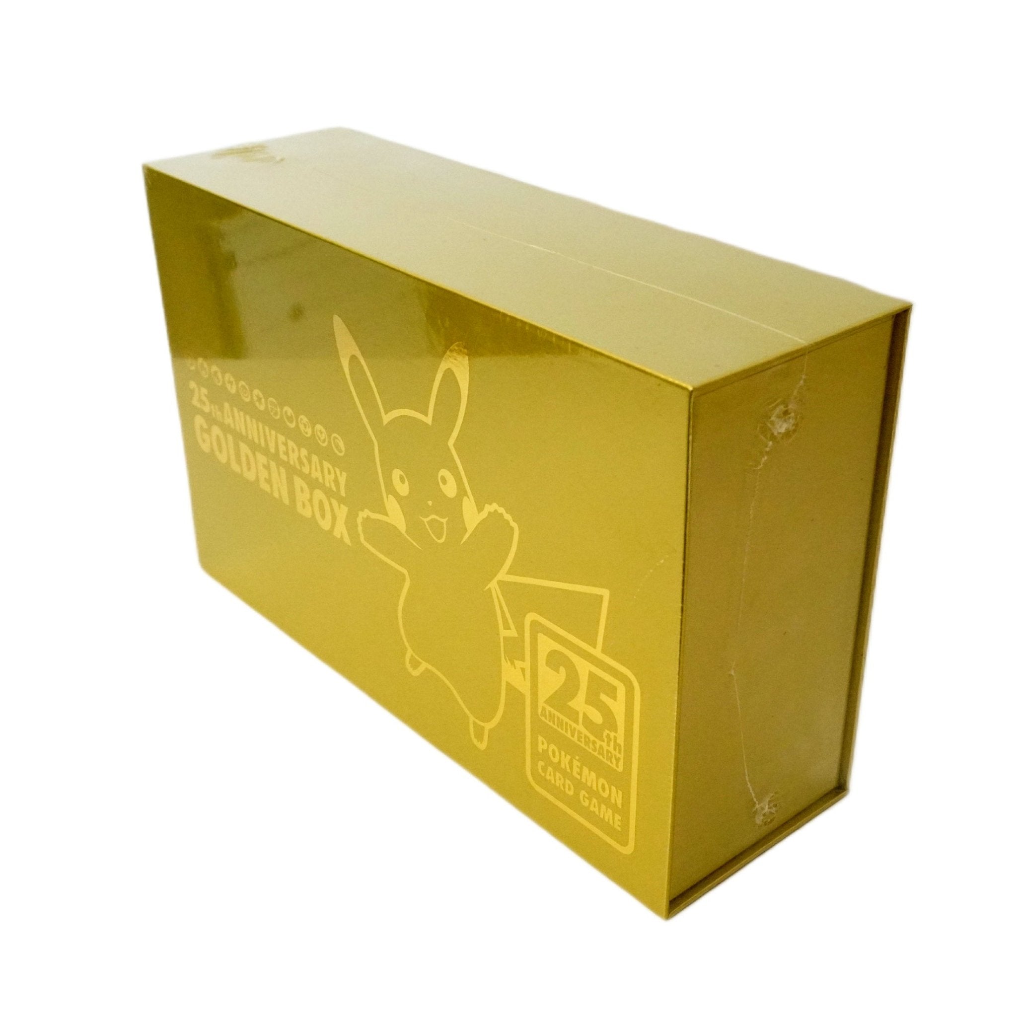 Pokémon 25th Anniversary Golden Box JP Rückseite – offizielles Pokémon Jubiläumsset aus Japan mit Gold Pikachu, Pokéball und exklusiven Sammel-Extras kaufen bei Habibicards