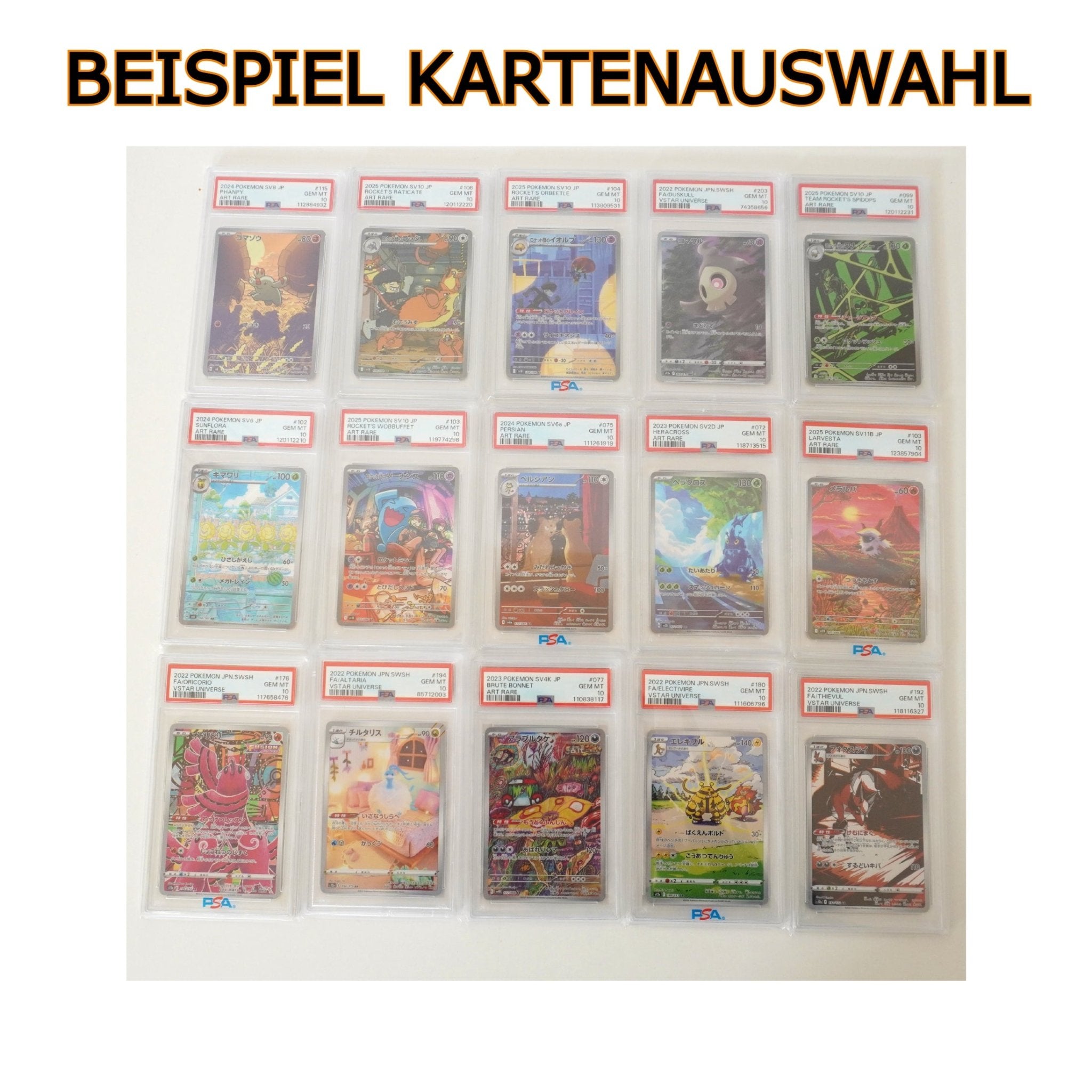 Pokémon AR PSA 10 Karte 2025 – zufällige japanische gegradete Sammelkarte in Bestnote, Beispiel bei Habibicards kaufen