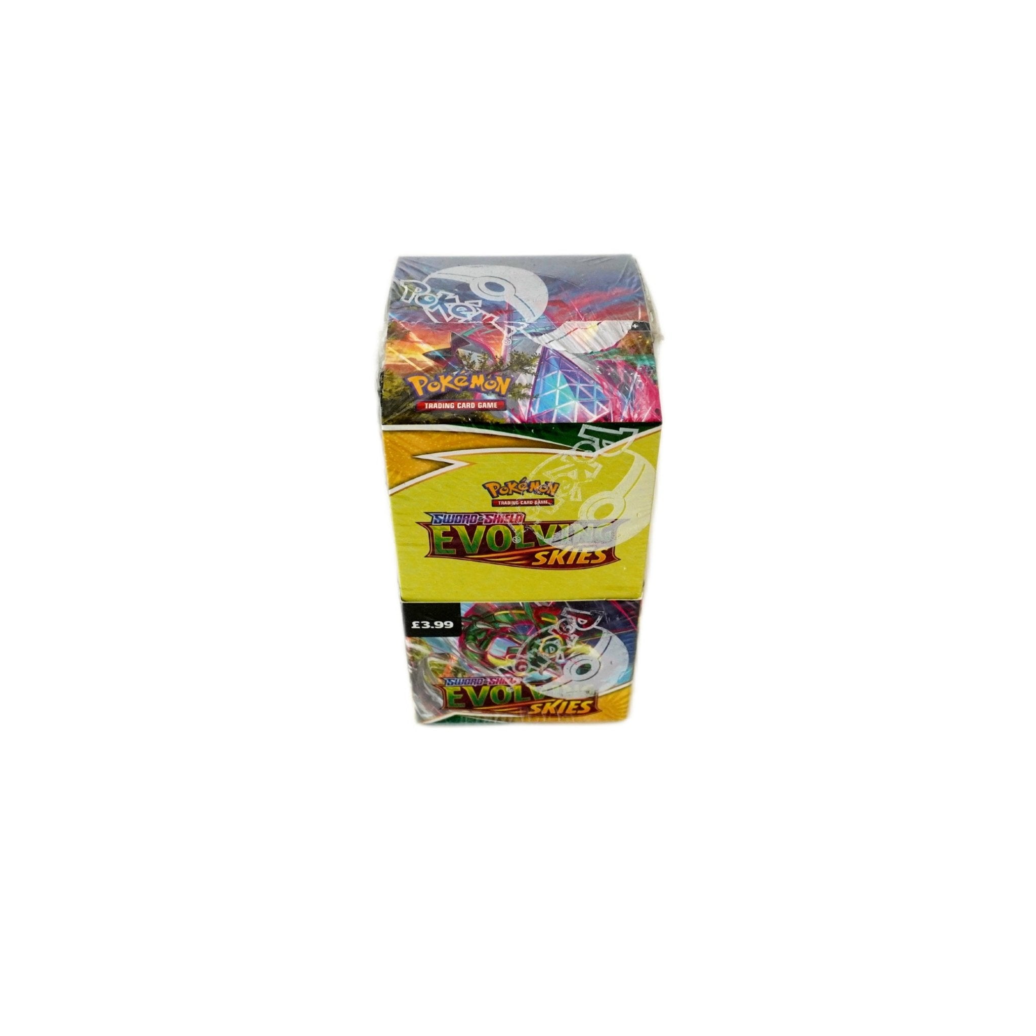 Pokémon Evolving Skies 18er Display Rückseite – englisches Pokémon TCG Set der SWSH-Ära mit beliebten Eeveelutions, Moonbreon und Top Hits kaufen bei Habibicards