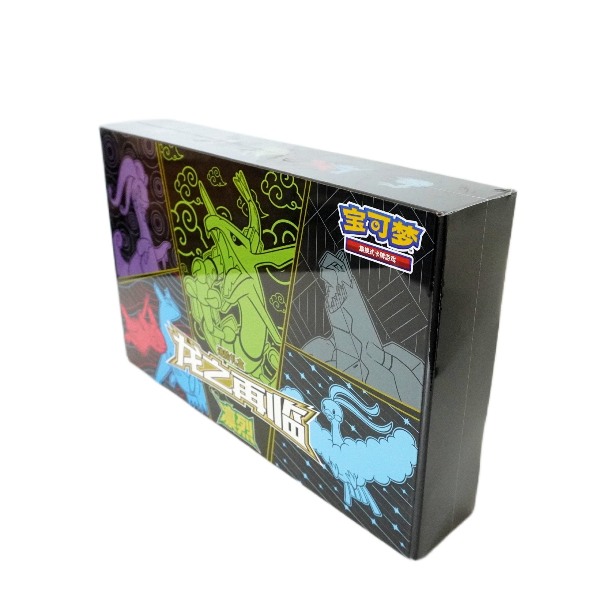 Pokémon Return of the Dragon Rayquaza XL Box Chinese linke Seite – Sammlerbox mit Rayquaza Kartenhüllen & exklusivem Drachenmotiv kaufen bei Habibicards