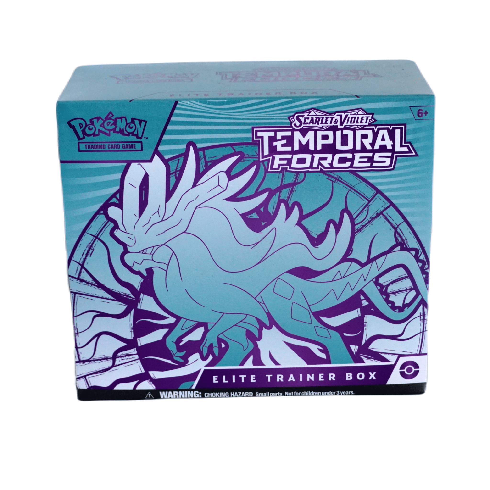 Pokémon Temporal Forces Elite Trainer Box Rückseite – englische Pokémon Premium Box mit Boostern, Promokarten und beliebten Artworks kaufen bei Habibicards