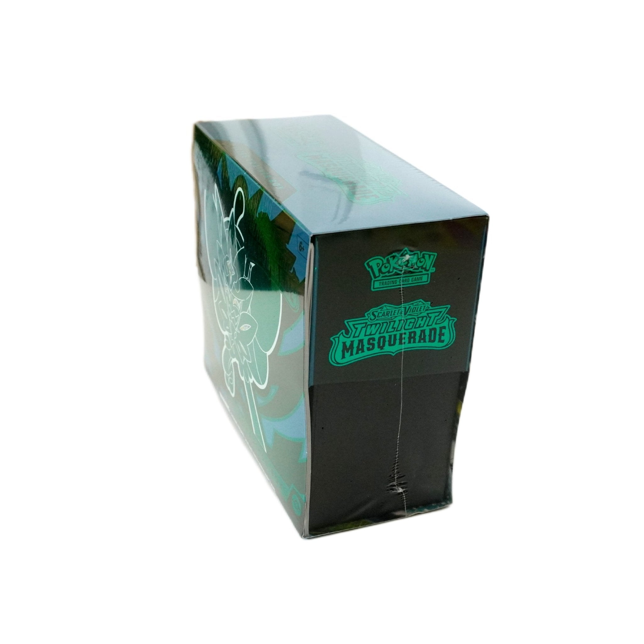 Pokémon Twilight Masquerade Elite Trainer Box Rückseite – offizielles Pokémon TCG Elite Trainer Produkt mit Boostern, Zubehör und Sammlerstücken