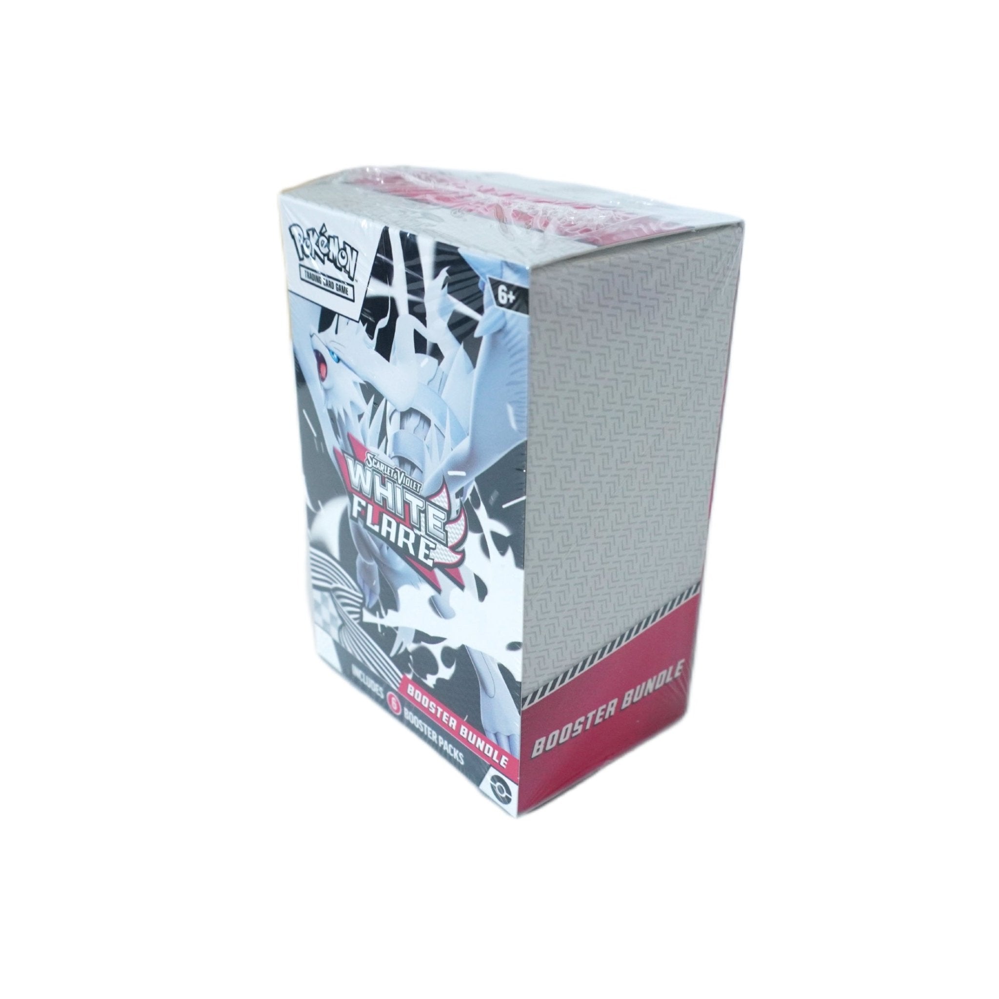 Pokémon White Flare Booster Bundle (Englisch) – seitliche Ansicht des Bundles mit 6 Boostern der Scarlet & Violet Serie, inklusive Reshiram ex, Keldeo ex und Unova Illustration Rare Karten kaufen