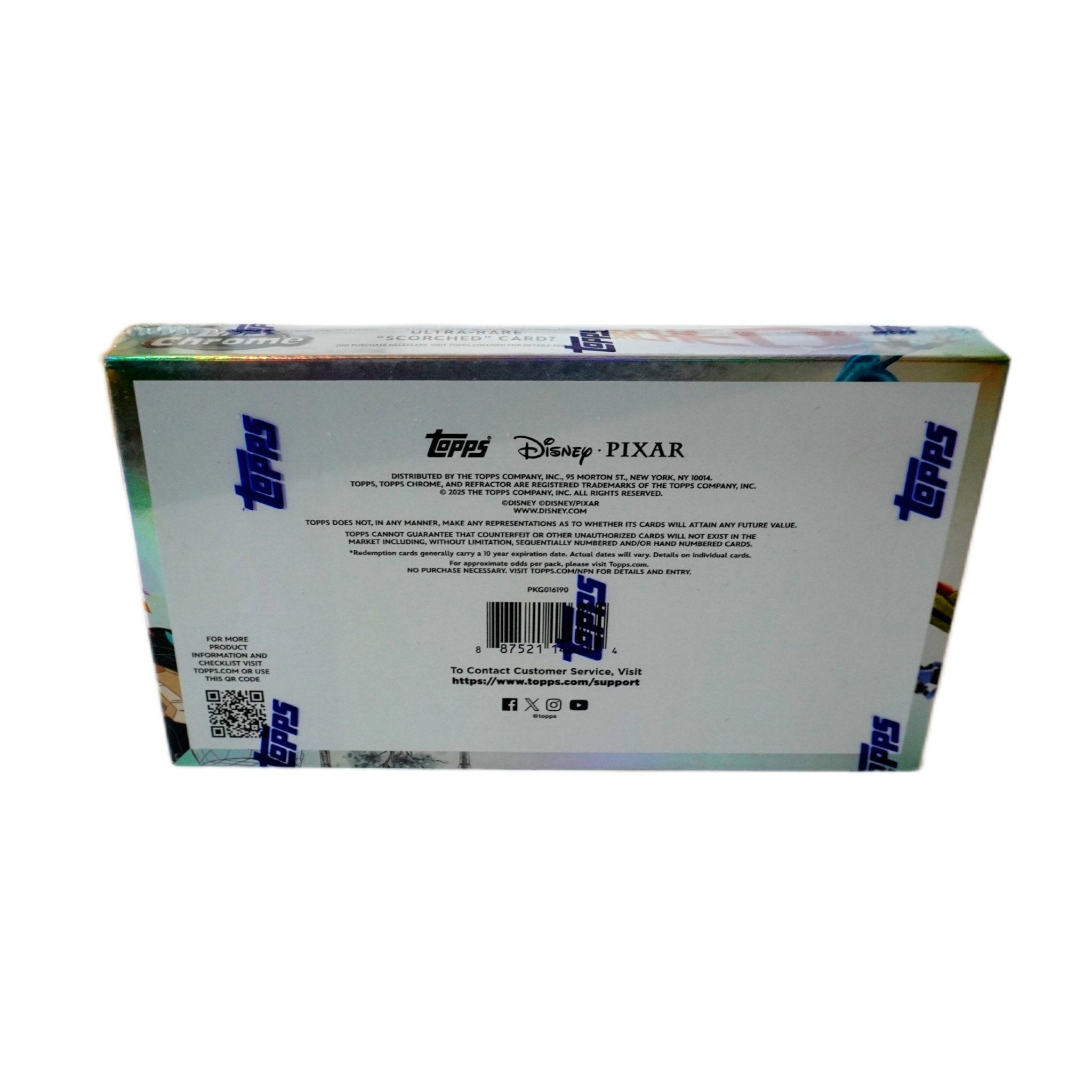 Rückseite der 2025 Topps Chrome Disney Hobby Box – Original Disney Sammelkarten Produkt bei Habibicards kaufen