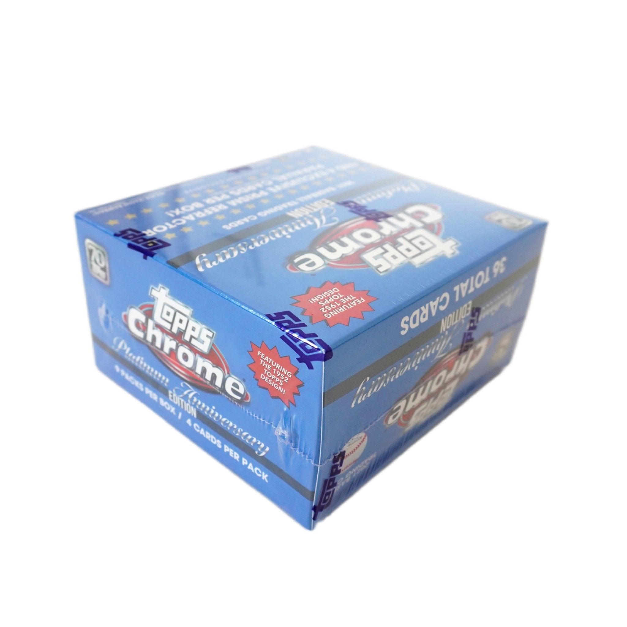 Topps Chrome Platinum Anniversary Baseball Mega Box 2021 Rückseite – originale MLB Trading Cards mit Retro 1952 Design, Rookie Cards, Parallels, Refractors und exklusive Sammelkarten kaufen bei Habibicards
