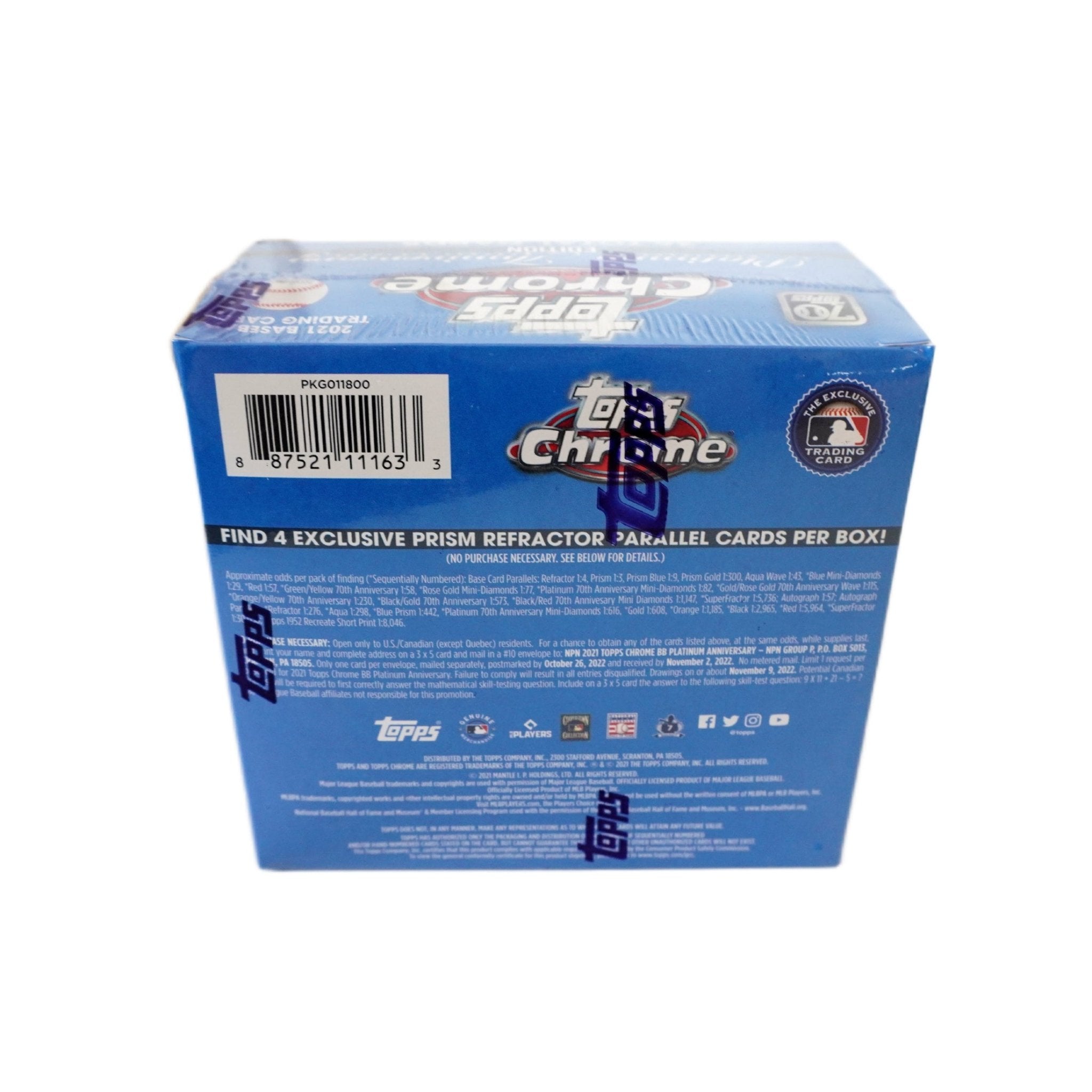 Topps Chrome Platinum Anniversary Baseball 2021 rechte Seite – originale Trading Cards Box mit nostalgischem 1952 Design, Rookies, Parallels, Refractors und Collectors Hits kaufen bei Habibicards