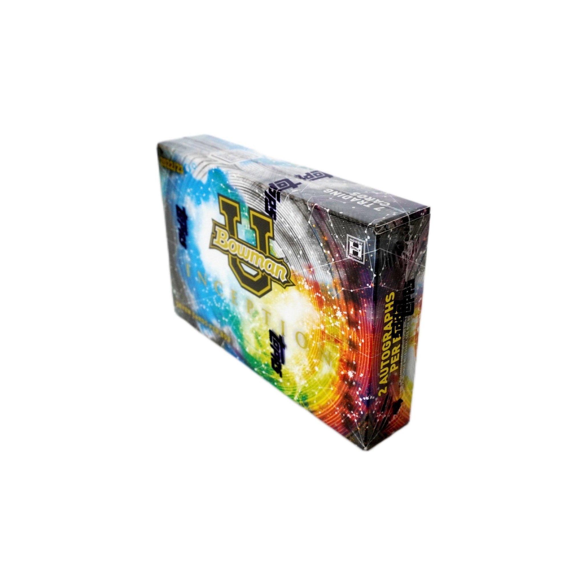 Topps DE Bowman University Inception 2022/23 Seitenansicht links – originale College Football & Basketball Trading Cards Box, offizielles Topps TCG Display 22/23 günstig online bestellen