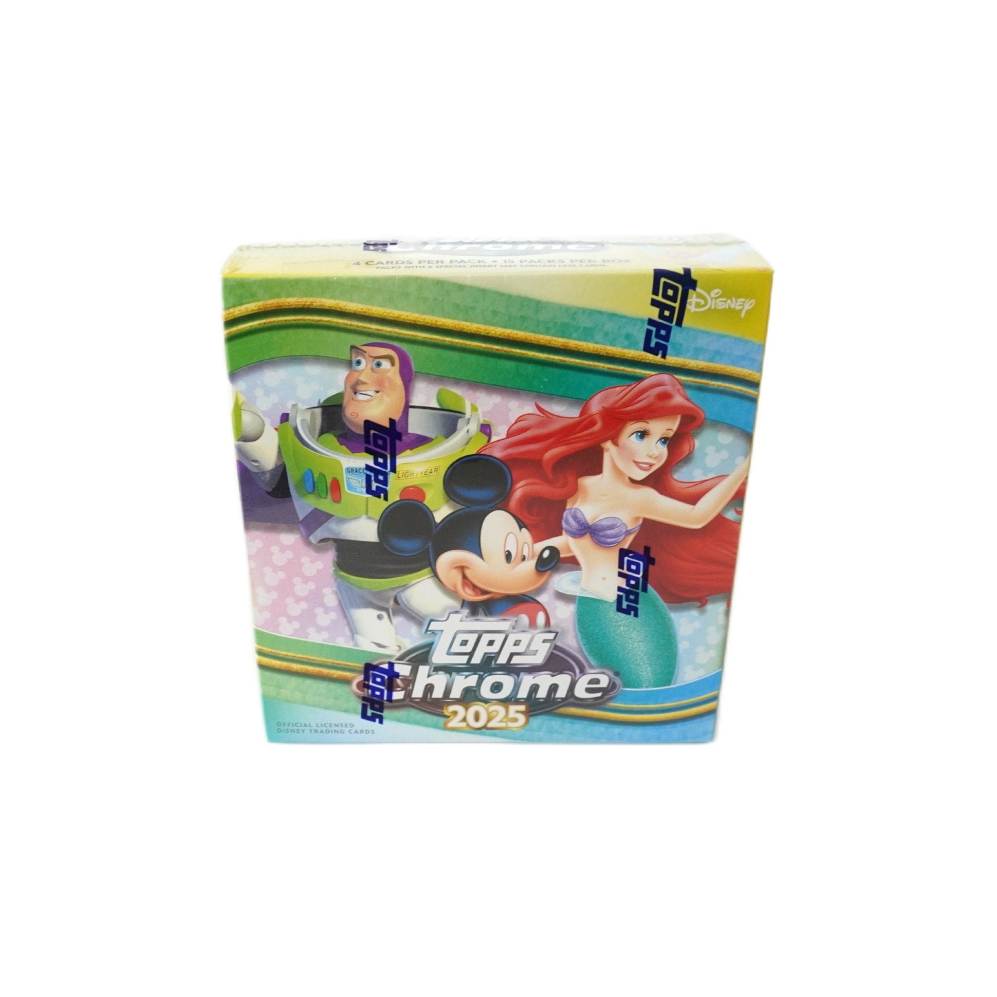 2025 Topps Disney Chrome Mega Box – komplette Vorderansicht der original Trading Cards Box bei Habibicards kaufen