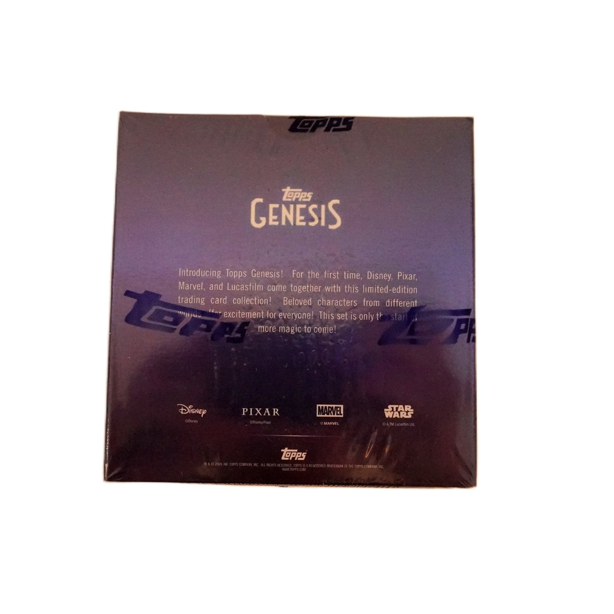 Topps Disney Genesis Box 2025 ENG Rückseite – offizielle Sammelkarten-Box mit Disney, Pixar, Marvel & Star Wars Motiven kaufen bei Habibicards