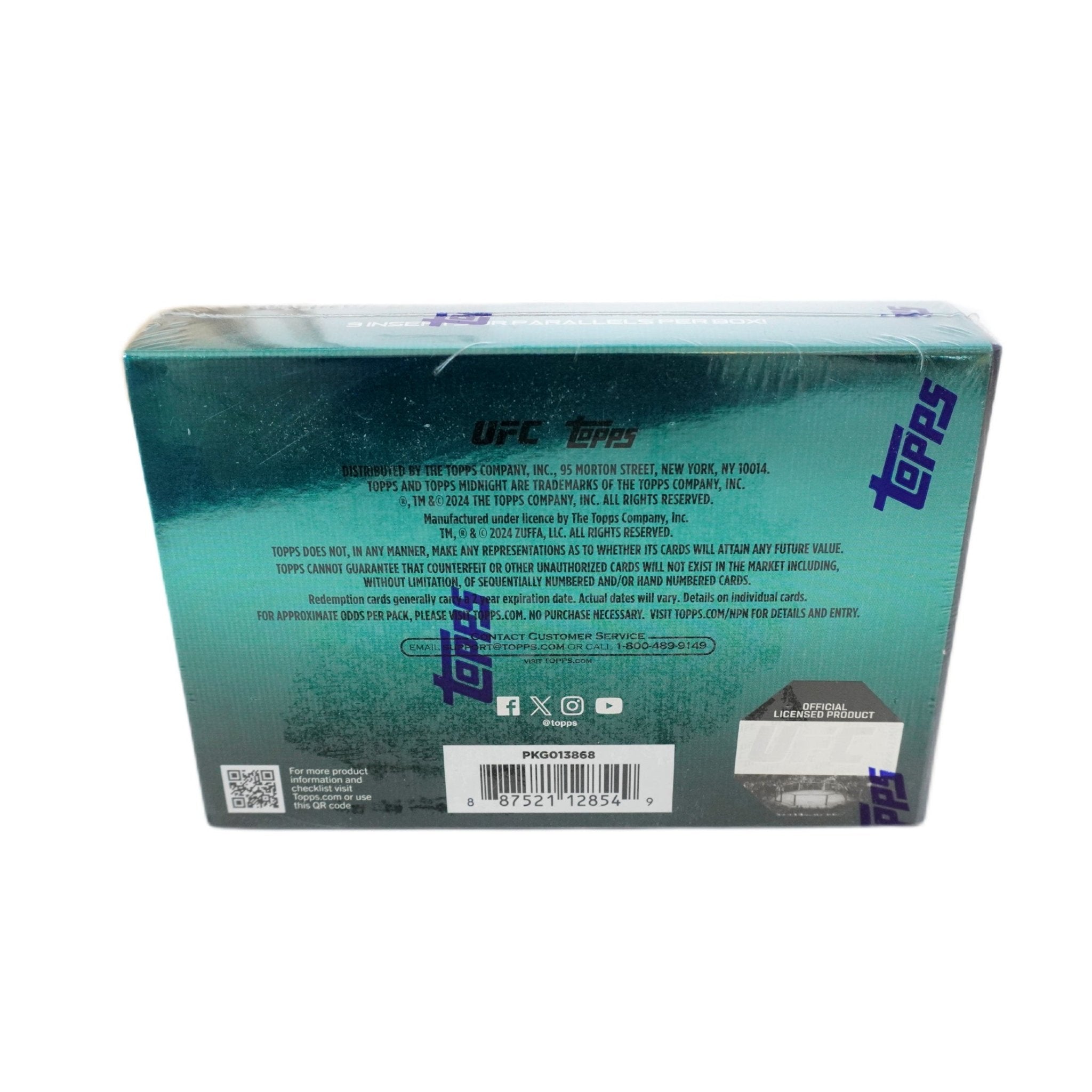 Topps Midnight UFC 2024 Hobby Box Seitenansicht – UFC Trading Cards mit Fight Night Optik, Rookies, Fighter Autographs, Parallels und Collectors Items kaufen bei Habibicards