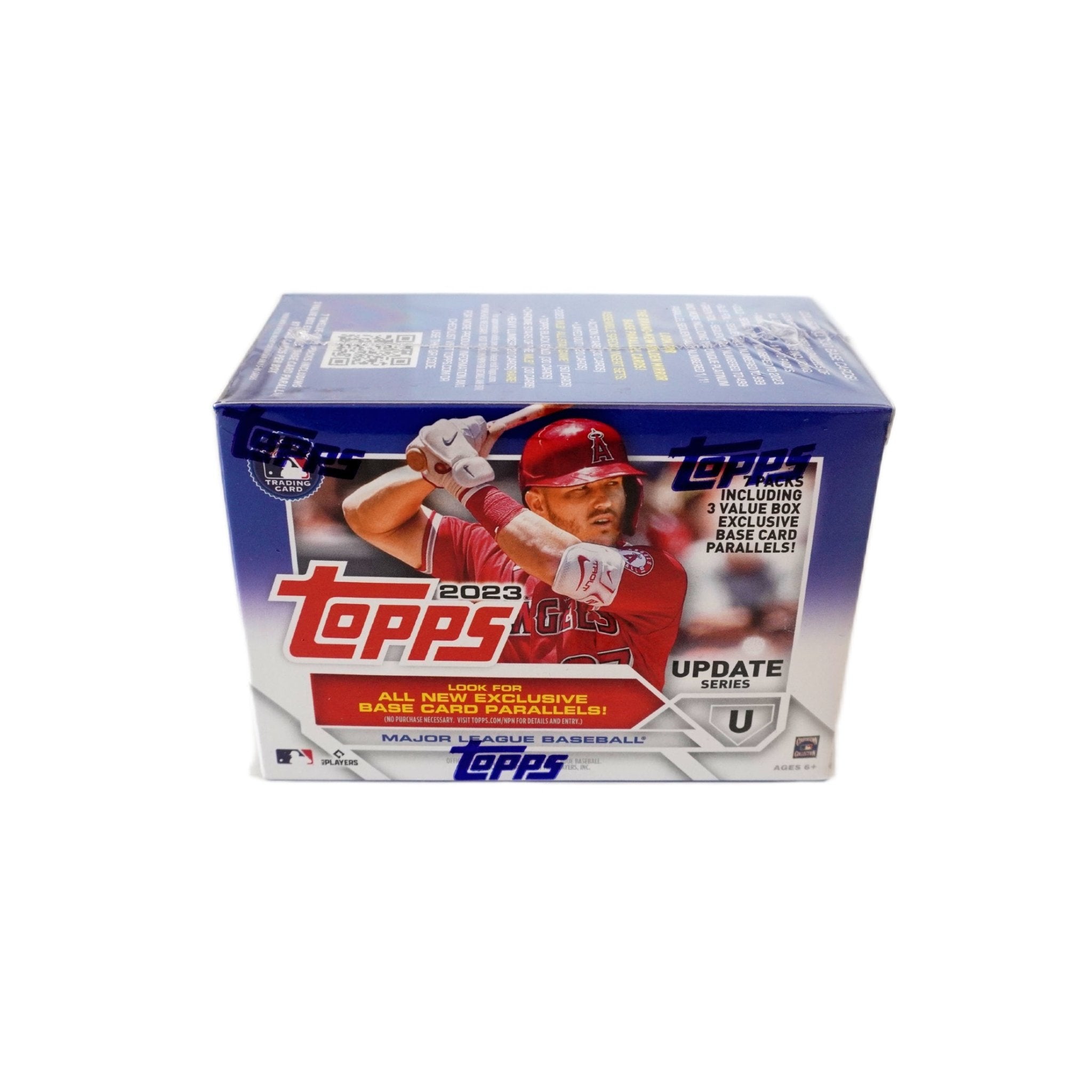 Topps Update Series Baseball Blaster Box 2023 Rückseite – originale MLB Trading Cards mit Rookie Cards, Autogrammen, Inserts, Parallels und exklusiven Topps Sammelkarten kaufen bei Habibicards