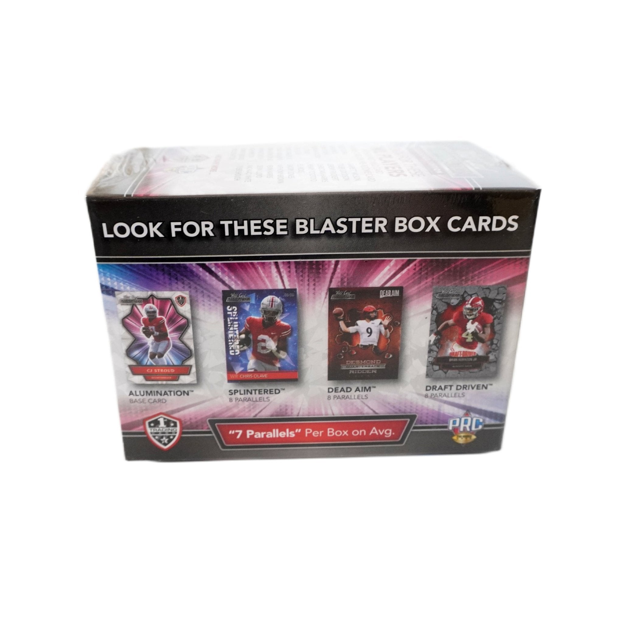 Wild Card Alumination NIL Football Blaster Box 2021 Seitenansicht links – originale Wild Card NFL Trading Cards Box mit Alumination NIL Sammelkarten, offizielles TCG Blaster Display 2021 günstig online bestellen
