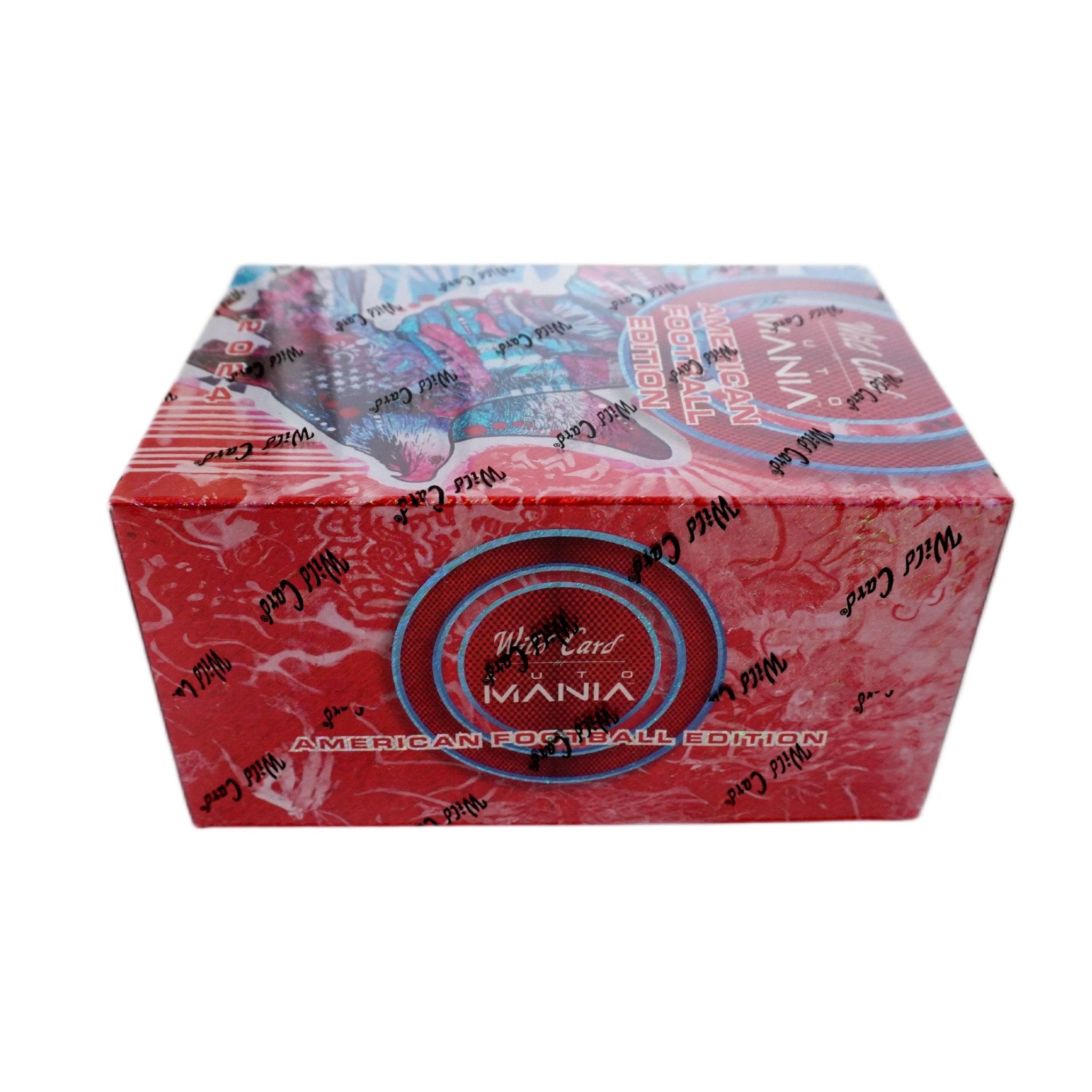 2024 Wild Card Auto Mania Football Edition Jumbo Box Schrägansicht – exklusive Wild Card NFL Trading Cards Box im 3D-Winkel, offizielles Auto Mania TCG Jumbo Display 2024 für Sammler online kaufen